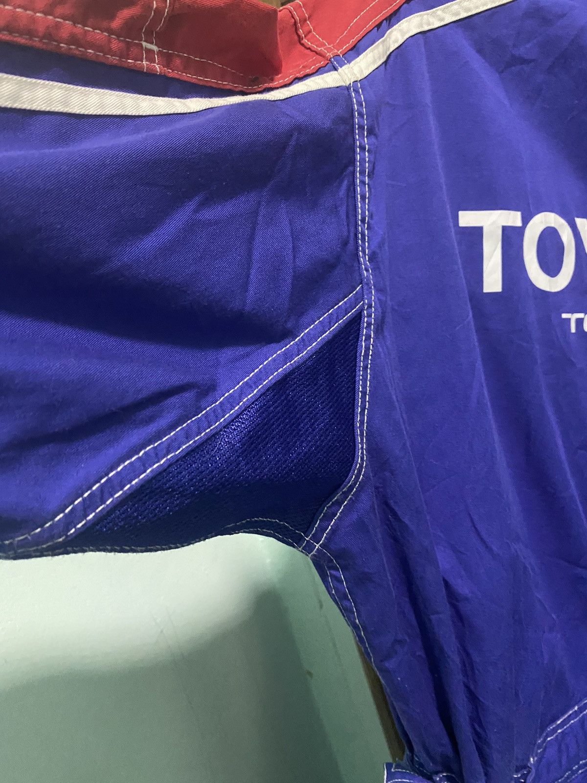 Japanese Brand × Vintage VTG DISTRESSED TOYOTA TECNO TOYOPET RARE ROYAL BLUE COVERALL Size US 36 / EU 52 - 6 Thumbnail