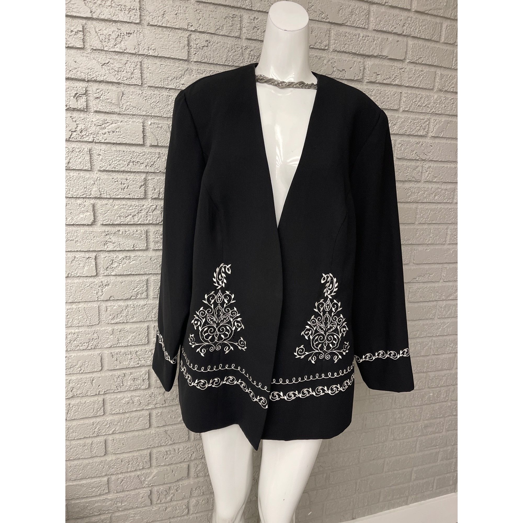 Maxie Klein Collection’s Embroidered Black Blazer 18W