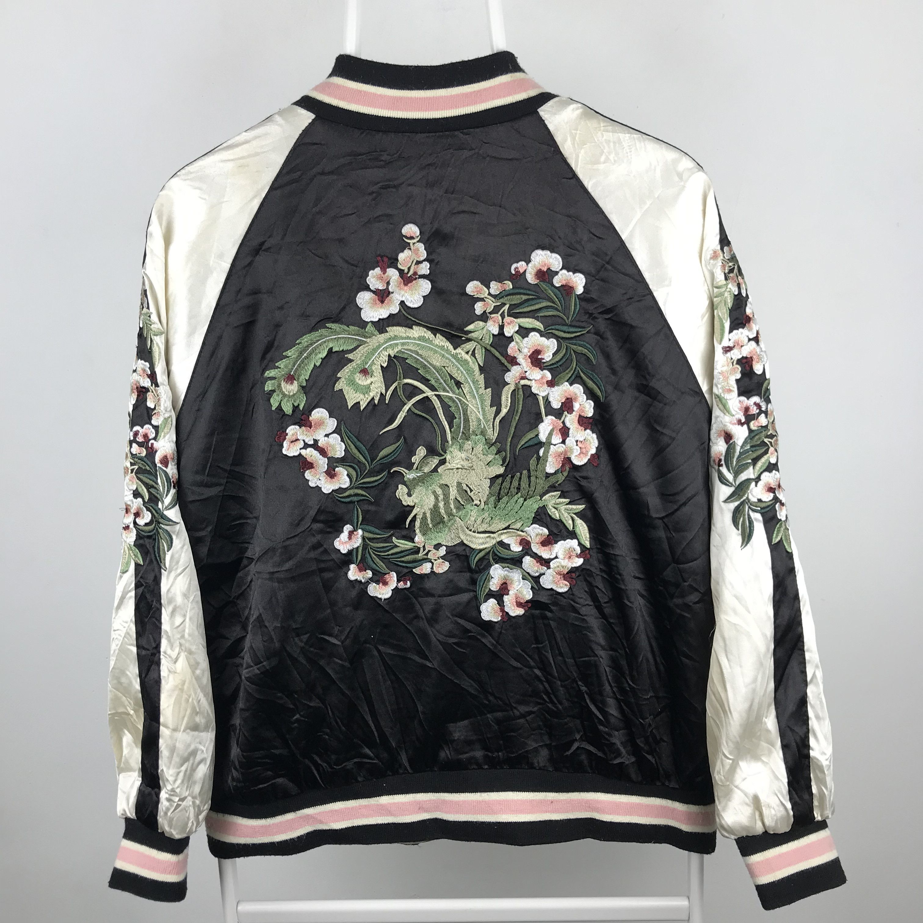 Japanese Brand Z57 SUKARJAN embroidery SAKURA FLOWER reversible jacket Size L / US 10 / IT 46 - 1 Thumbnail