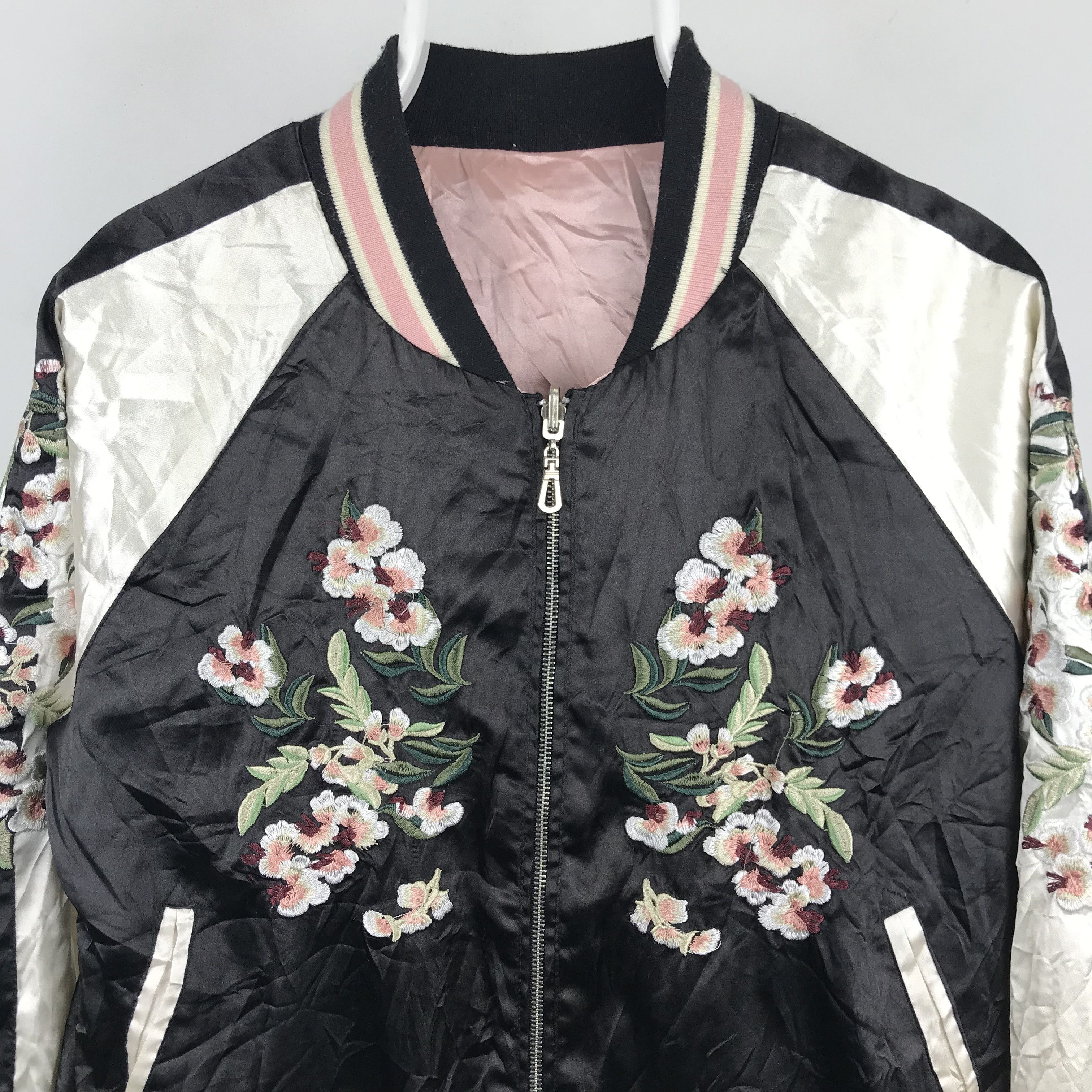 Japanese Brand Z57 SUKARJAN embroidery SAKURA FLOWER reversible jacket Size L / US 10 / IT 46 - 3 Thumbnail
