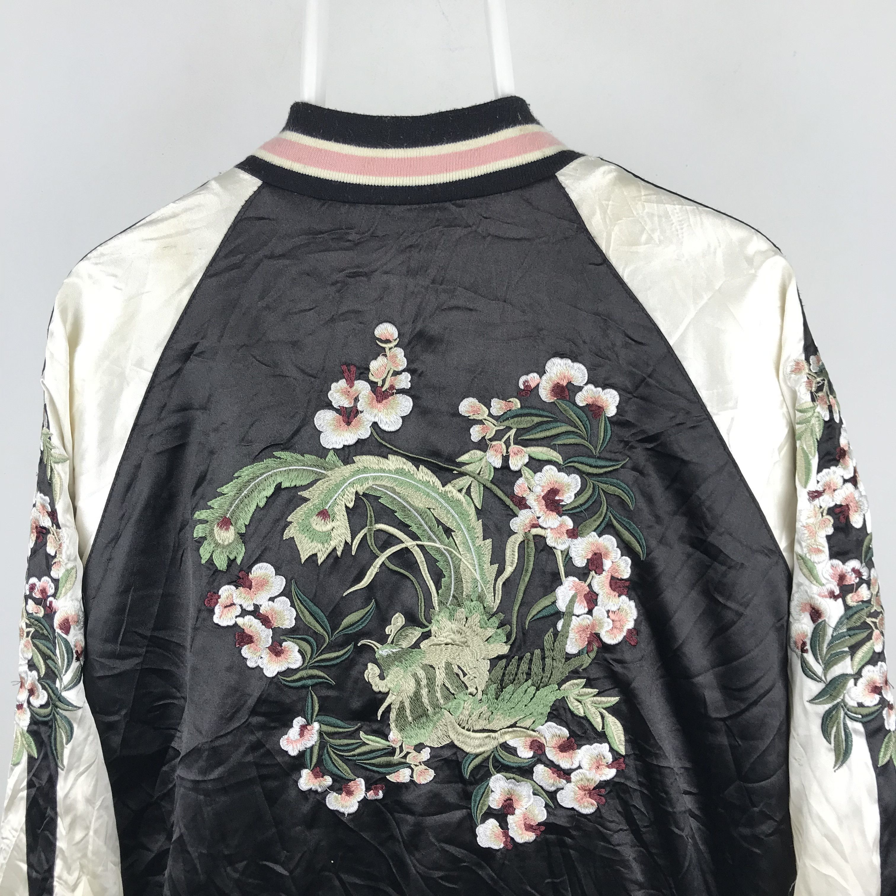 Japanese Brand Z57 SUKARJAN embroidery SAKURA FLOWER reversible jacket Size L / US 10 / IT 46 - 4 Thumbnail