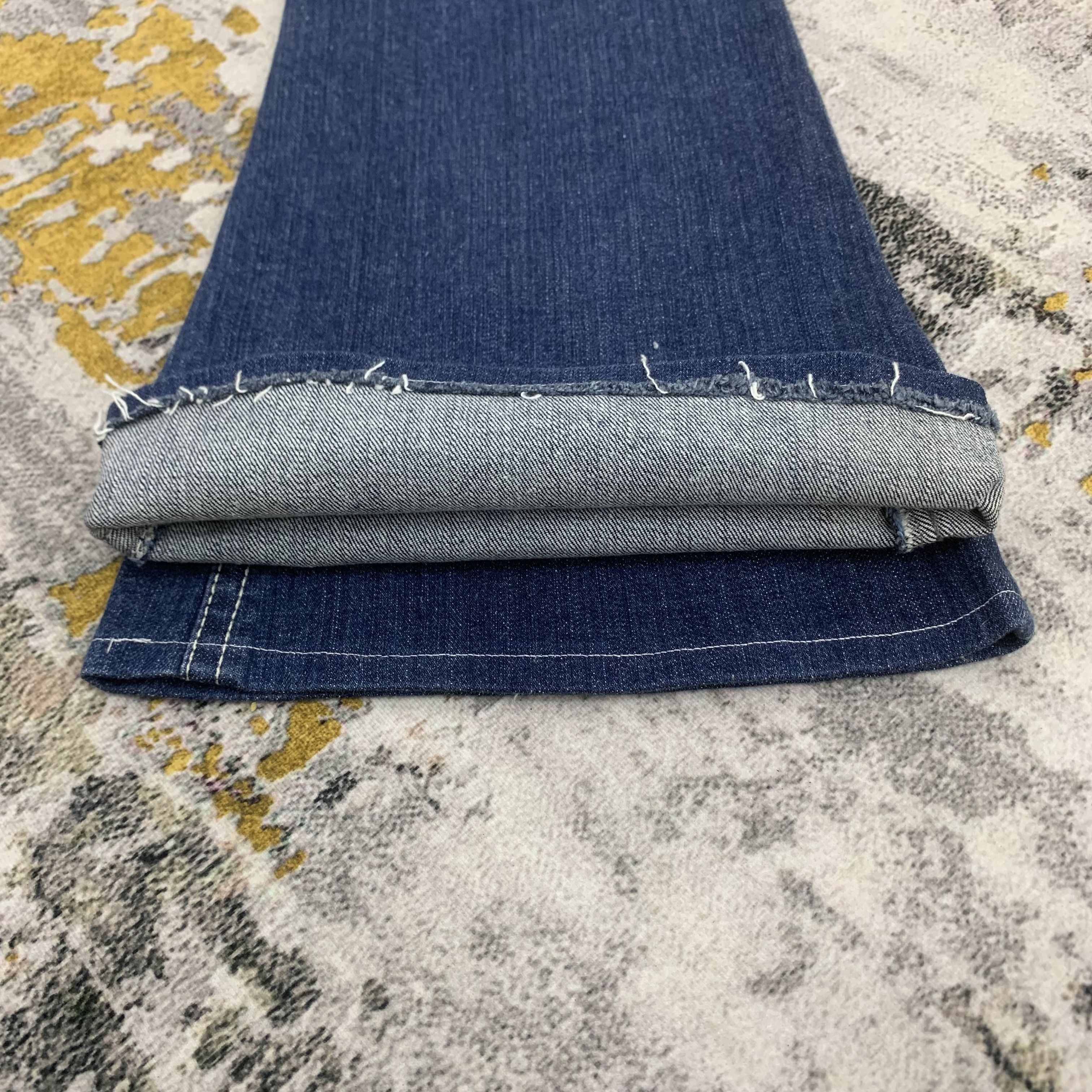 Japanese Brand Double Focus Flared Jeans Blue Denim for Women Size 29" - 8 Thumbnail