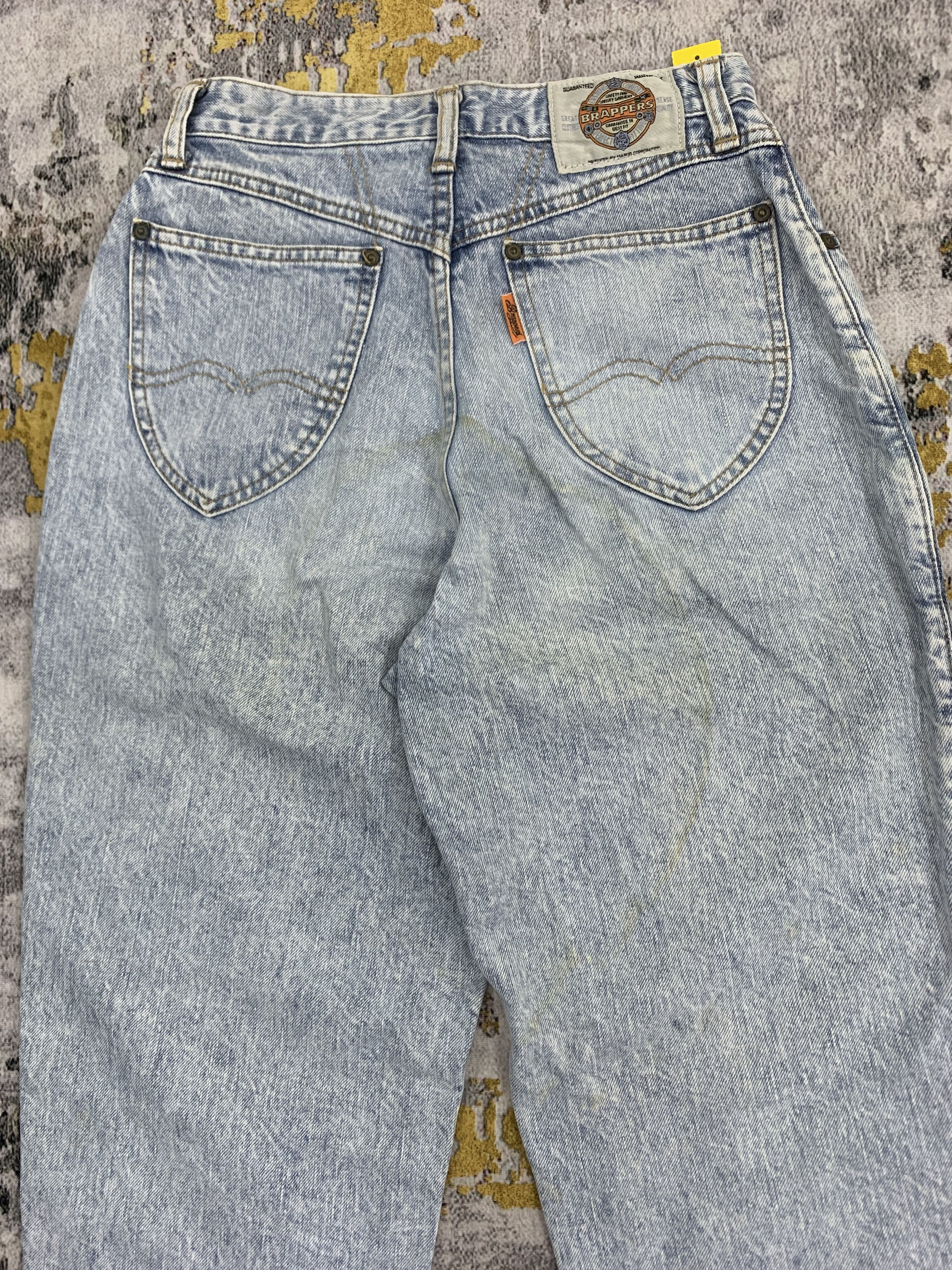 Japanese Brand 90s Distressed Denim Blue Jeans Brappers size 23 for Women Size 26" / US 2 / IT 38 - 5 Thumbnail