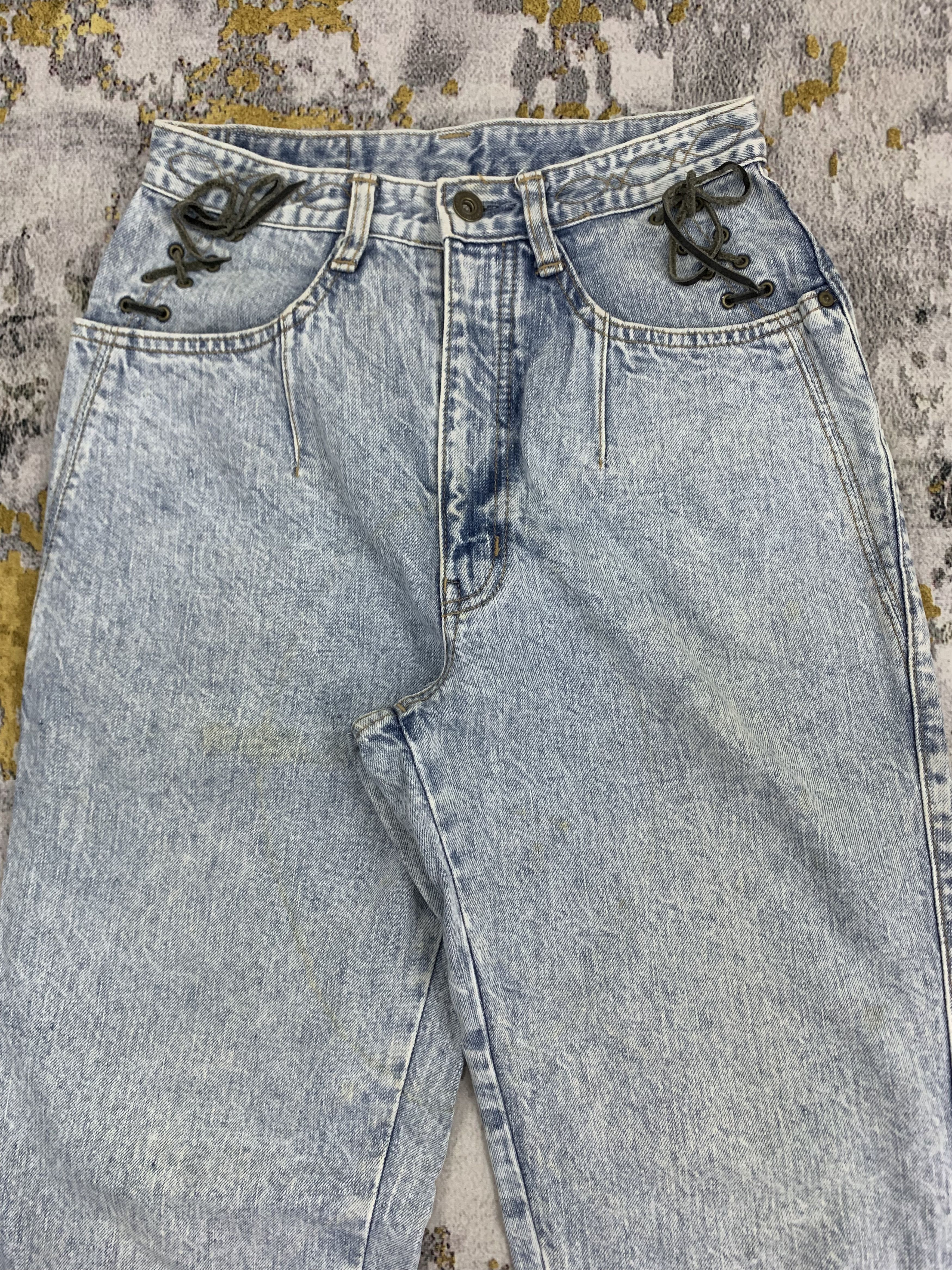 Japanese Brand 90s Distressed Denim Blue Jeans Brappers size 23 for Women Size 26" / US 2 / IT 38 - 2 Thumbnail
