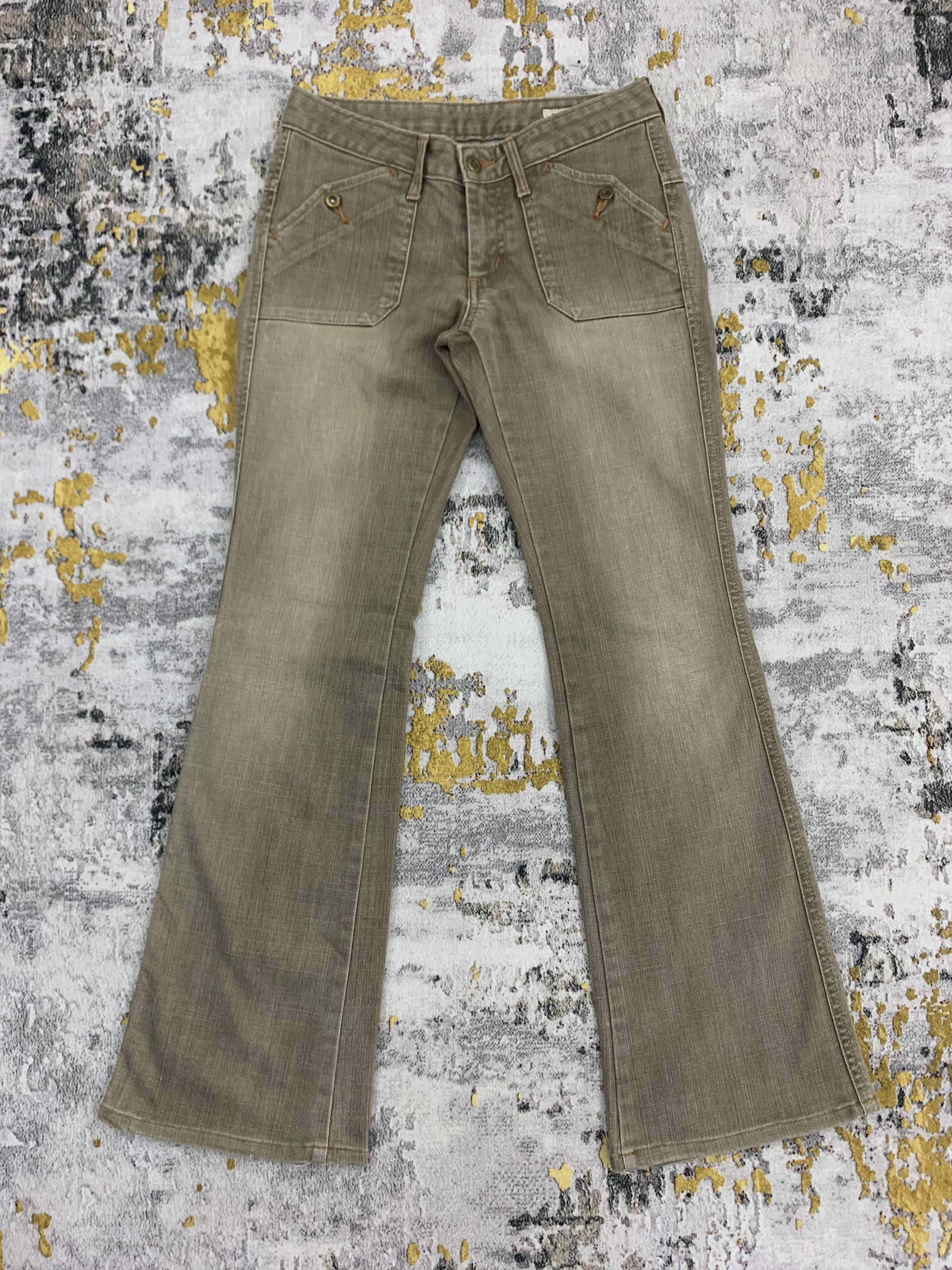 Japanese Brand Flared Jeans Brown ET Denim for Women Size 26" / US 2 / IT 38 - 1 Thumbnail