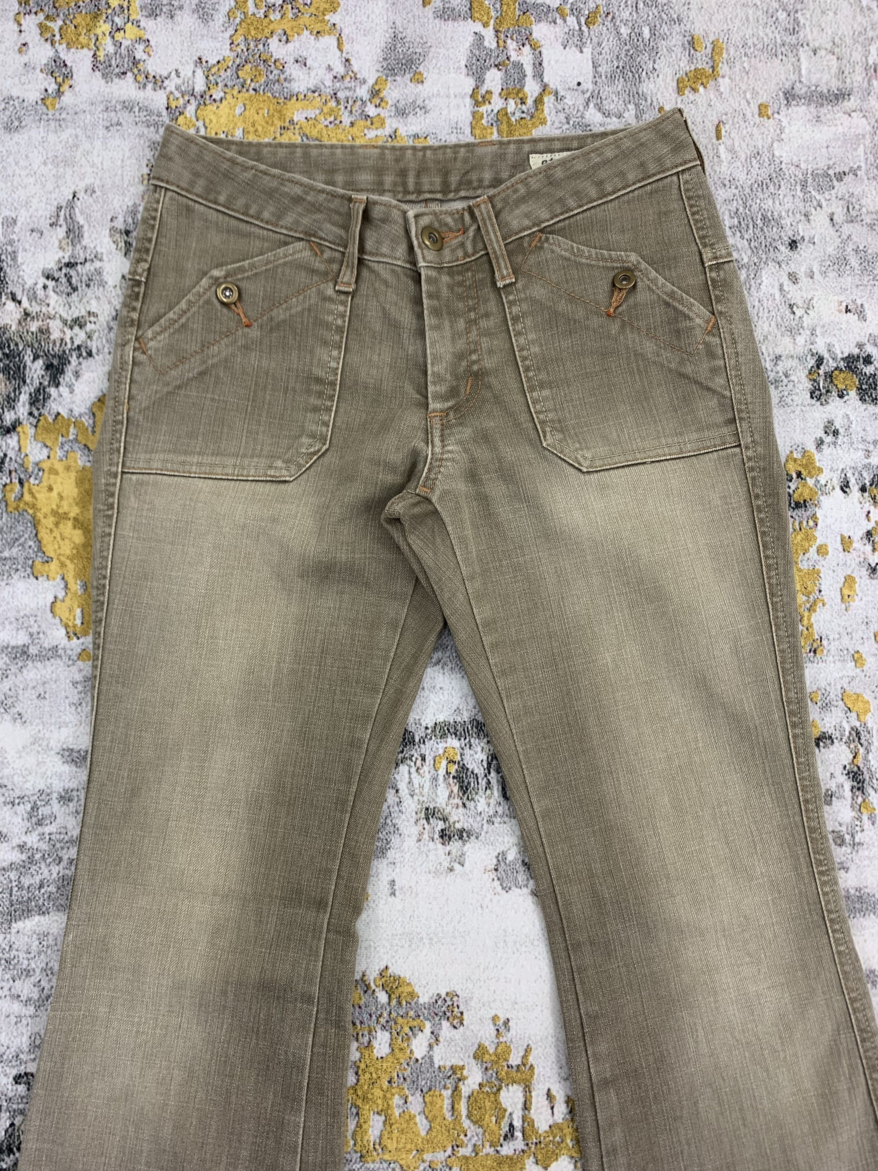 Japanese Brand Flared Jeans Brown ET Denim for Women Size 26" / US 2 / IT 38 - 2 Thumbnail
