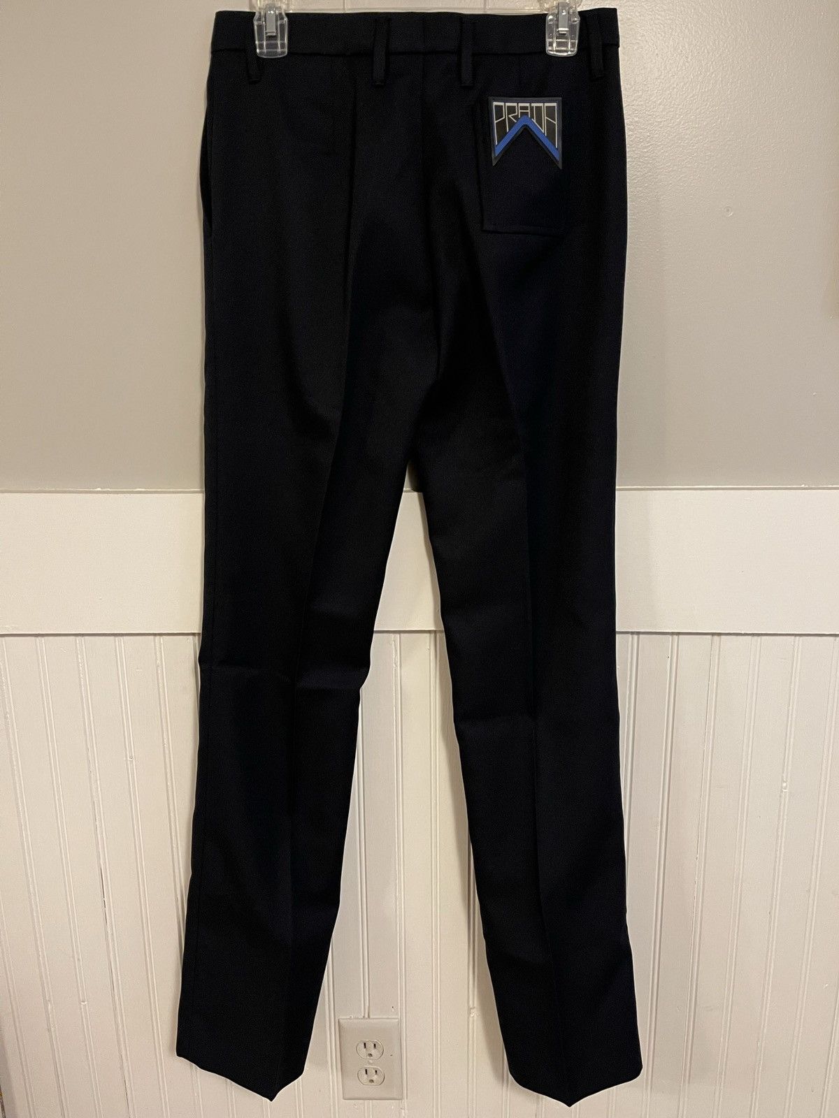 Prada NWOT Navy Logo Wool Pant Size 25" / US 0 / IT 36 - 2 Thumbnail
