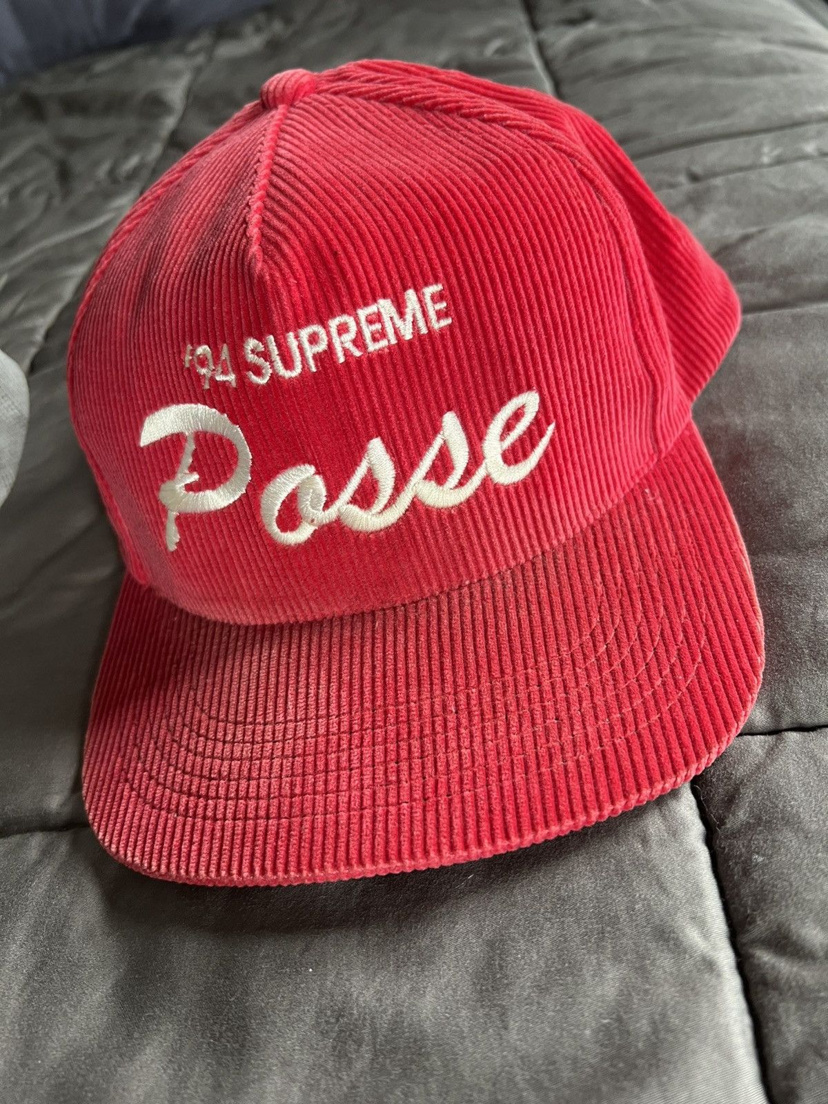 Supreme FW2008 Supreme 94 Posse Corduroy Red Hat Snapback 5 panel