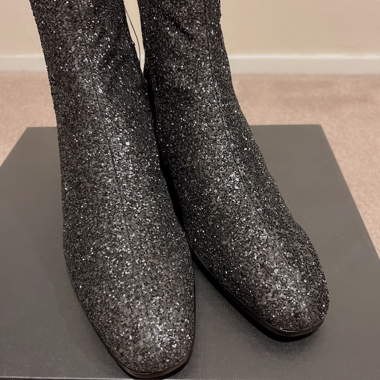 Saint Laurent Paris Saint Laurent Caleb 45 Glitter Zip Up Ankle Boots Size US 8.5 / EU 41-42 - 2 Thumbnail