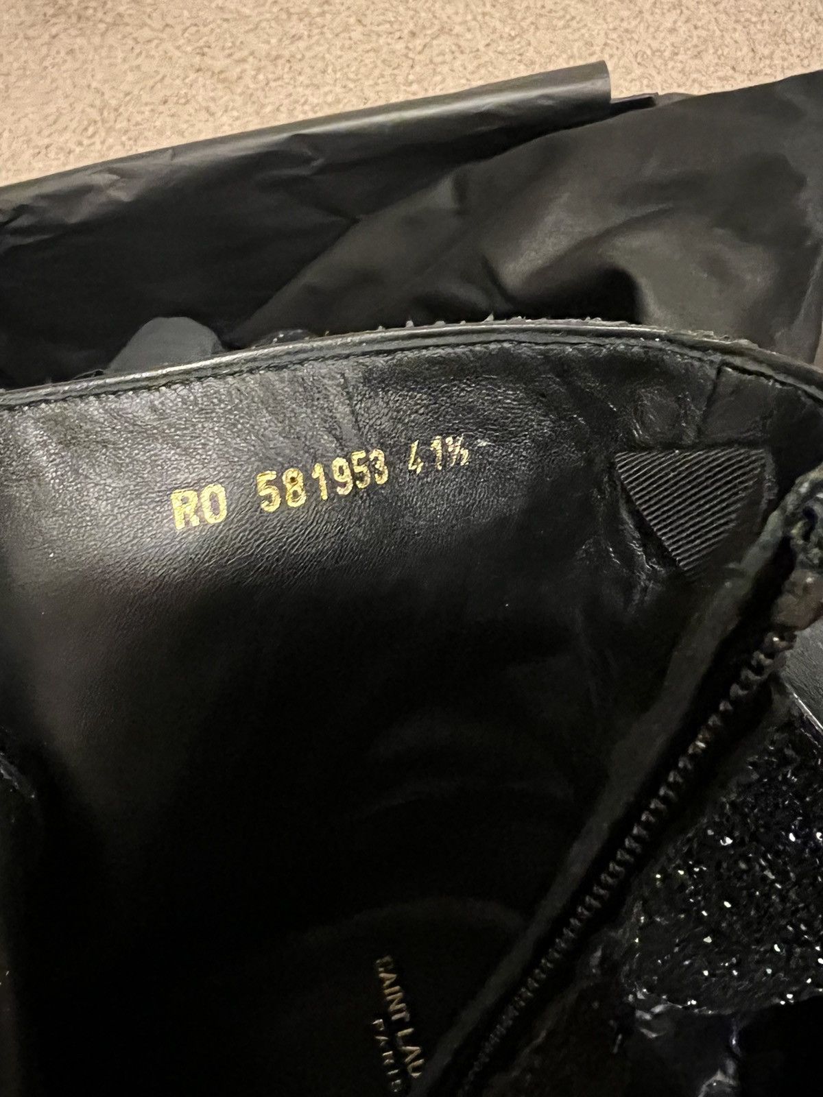 Saint Laurent Paris Saint Laurent Caleb 45 Glitter Zip Up Ankle Boots Size US 8.5 / EU 41-42 - 8 Thumbnail