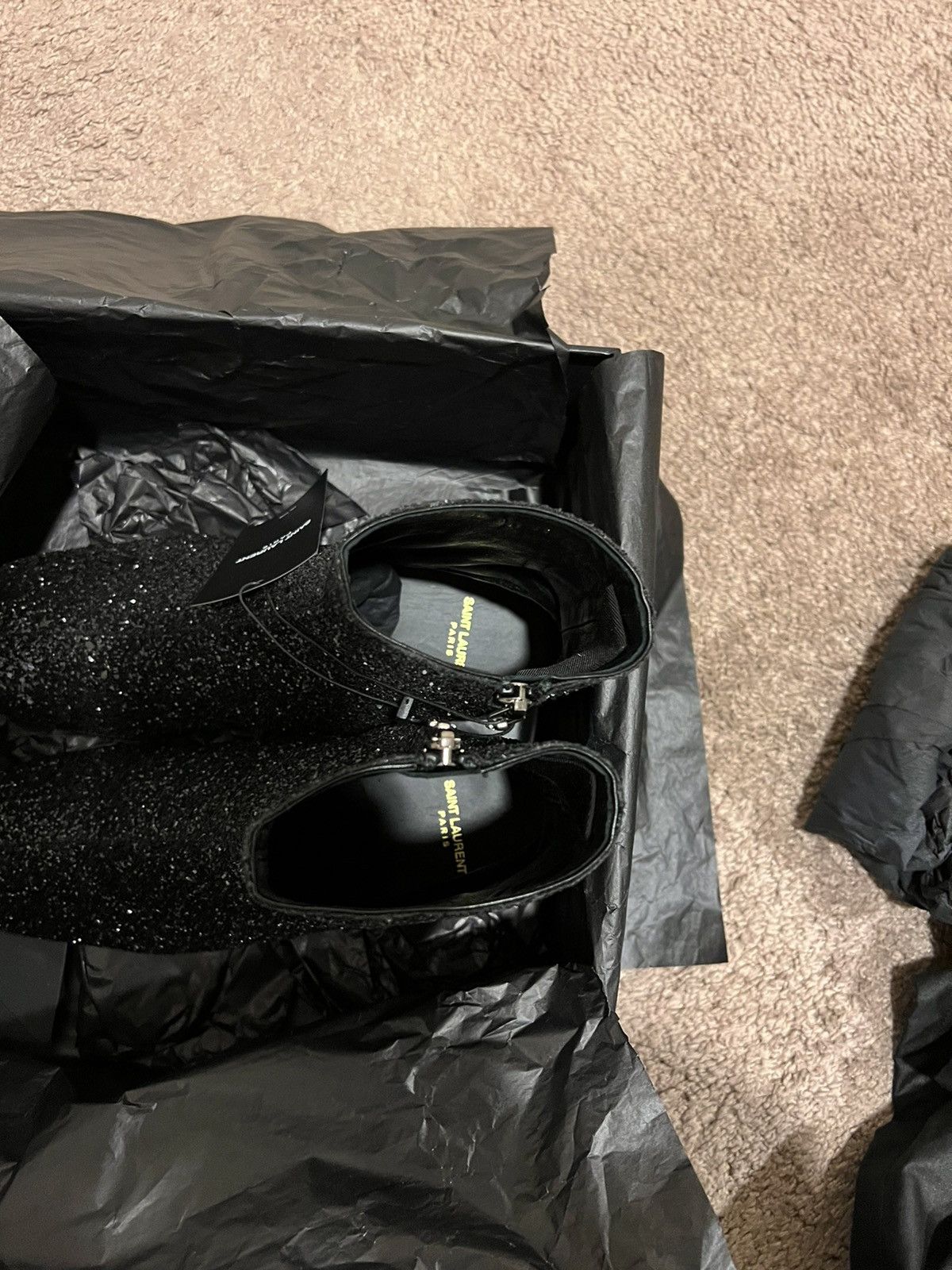 Saint Laurent Paris Saint Laurent Caleb 45 Glitter Zip Up Ankle Boots Size US 8.5 / EU 41-42 - 12 Thumbnail