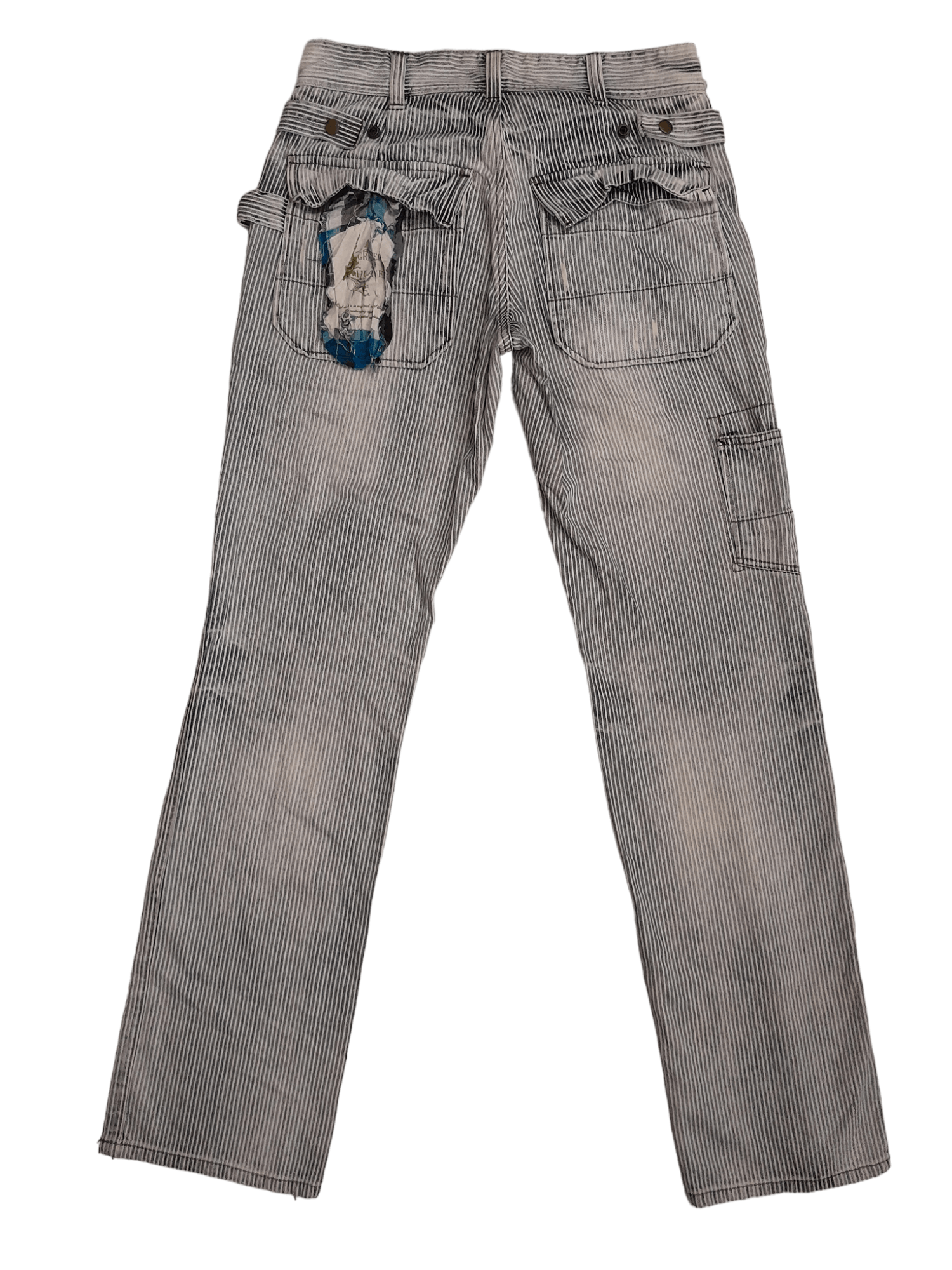 Japanese Brand Oil Cake Hickory Stripe Japan Denim (E749) Size US 32 / EU 48 - 1 Thumbnail