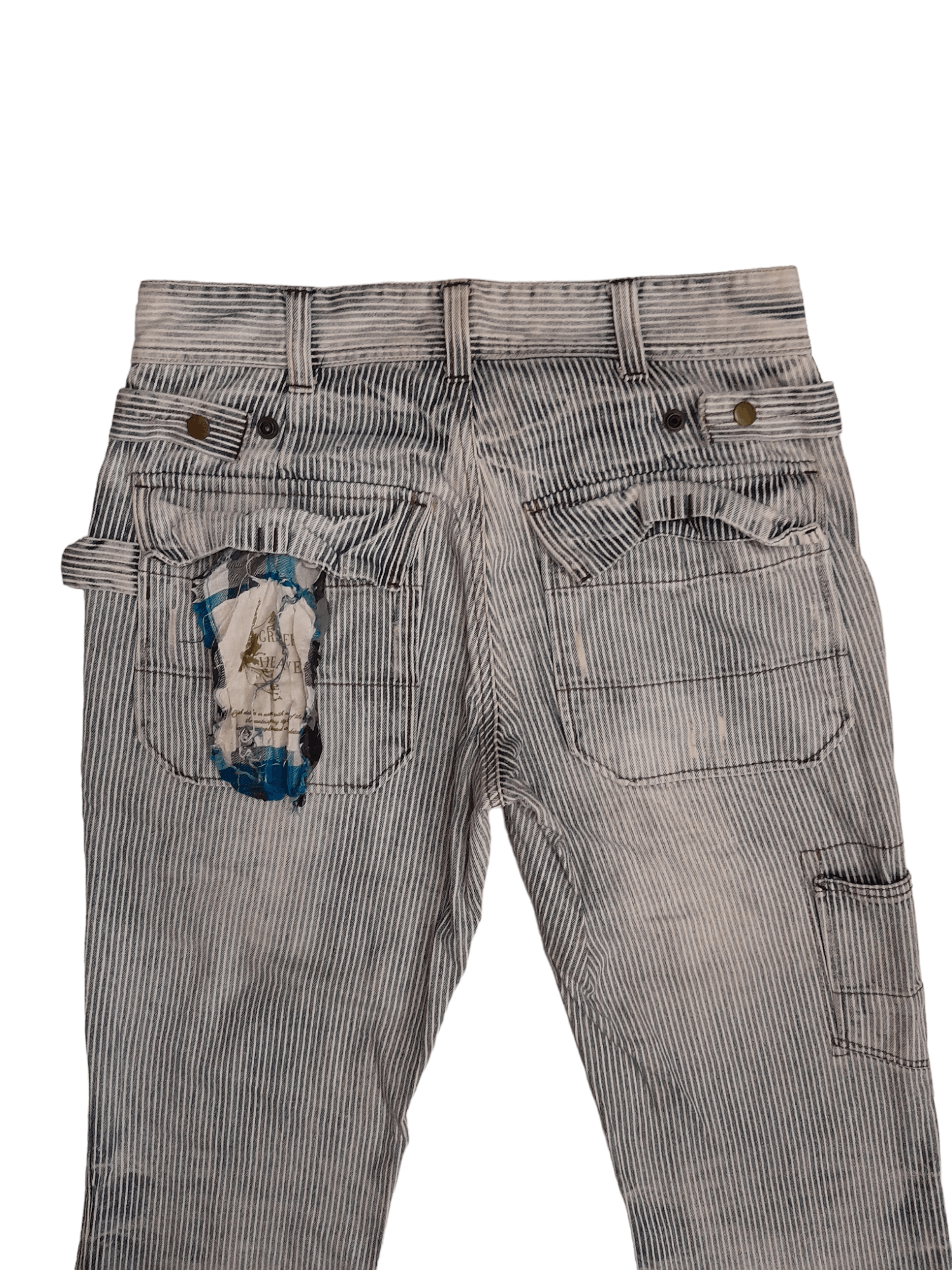 Japanese Brand Oil Cake Hickory Stripe Japan Denim (E749) Size US 32 / EU 48 - 2 Thumbnail