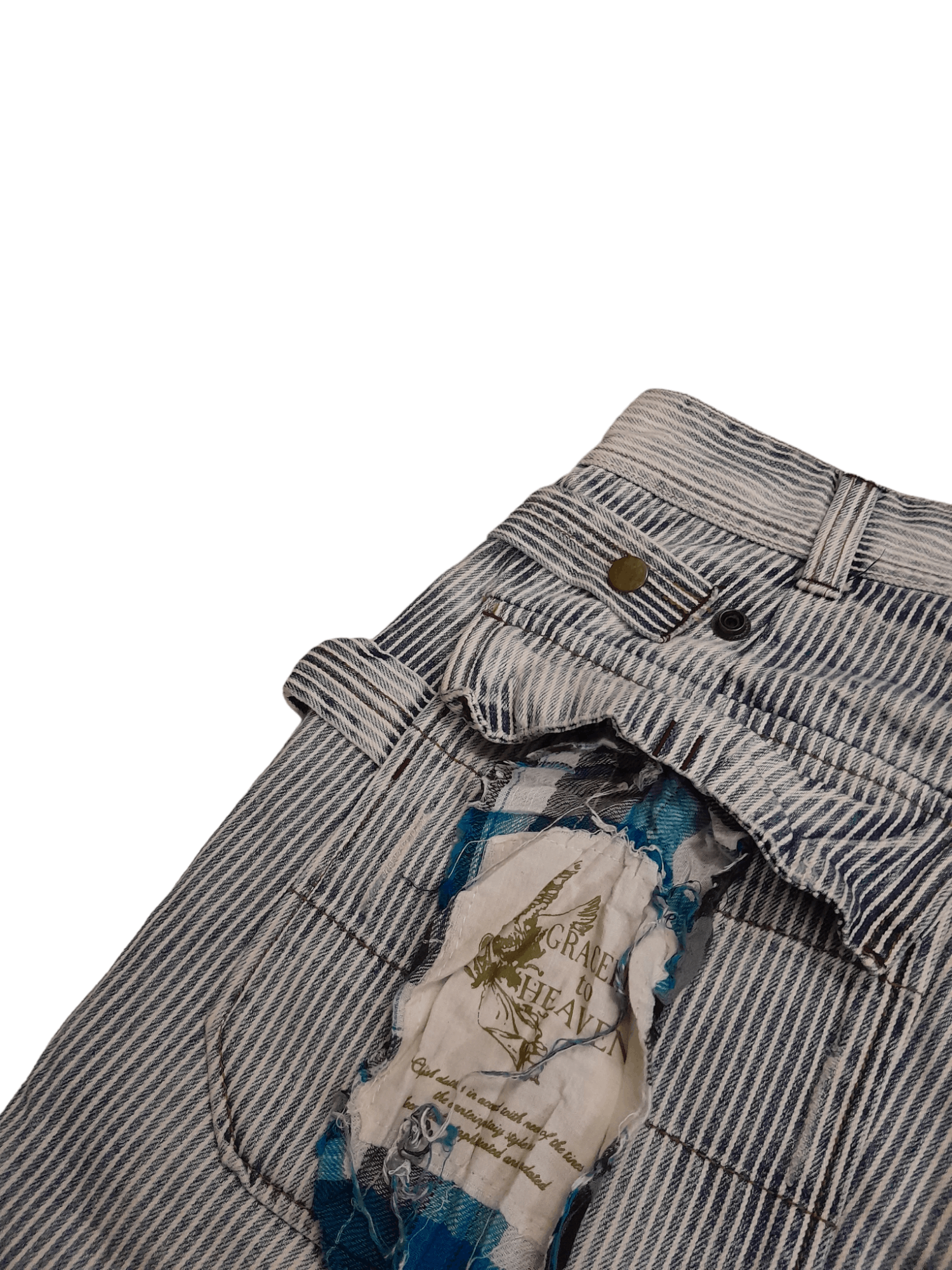 Japanese Brand Oil Cake Hickory Stripe Japan Denim (E749) Size US 32 / EU 48 - 4 Thumbnail