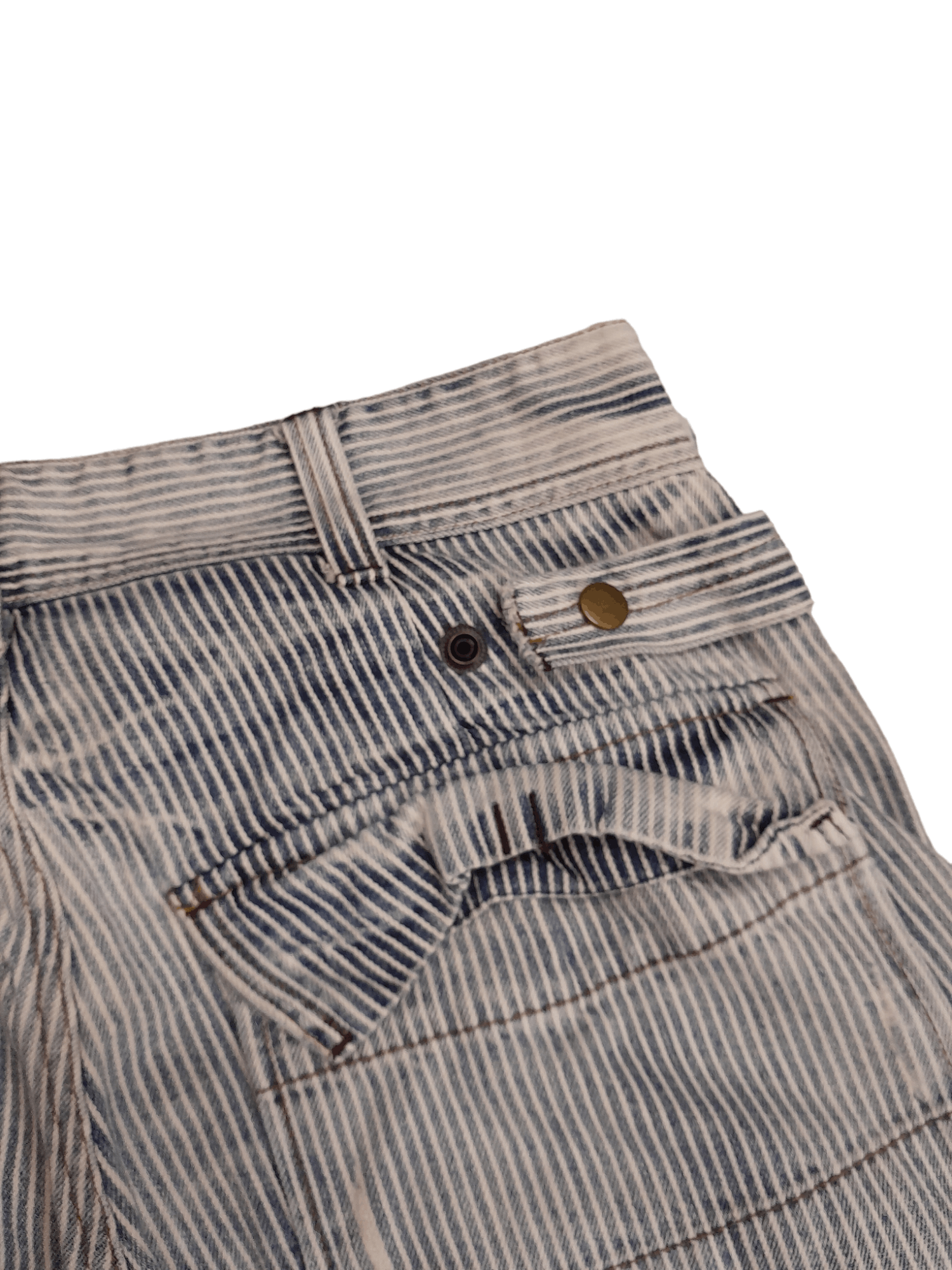 Japanese Brand Oil Cake Hickory Stripe Japan Denim (E749) Size US 32 / EU 48 - 3 Thumbnail