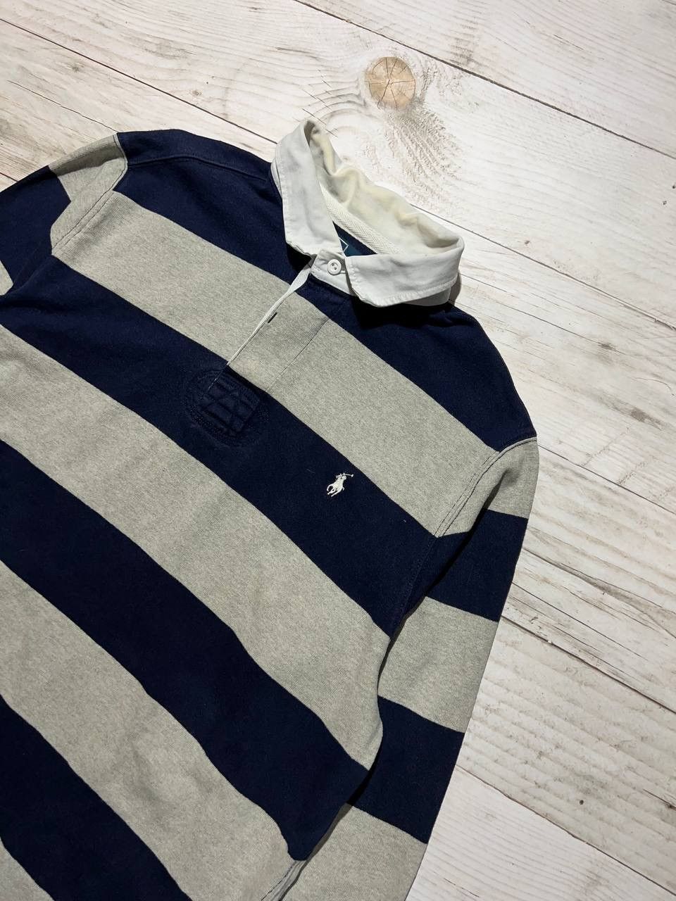 Polo Ralph Lauren Vintage Polo Ralph Lauren Rugby Long Sleeve Striped Shirt Size US XL / EU 56 / 4 - 2 Thumbnail