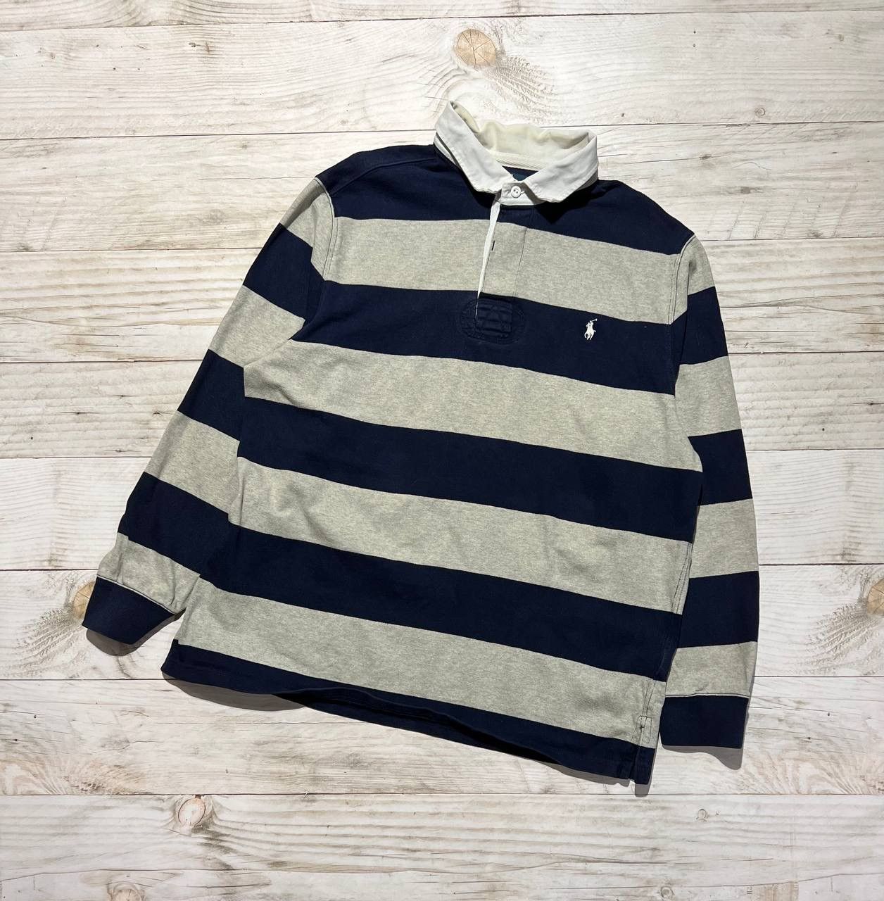 Polo Ralph Lauren Vintage Polo Ralph Lauren Rugby Long Sleeve Striped Shirt Size US XL / EU 56 / 4 - 1 Thumbnail