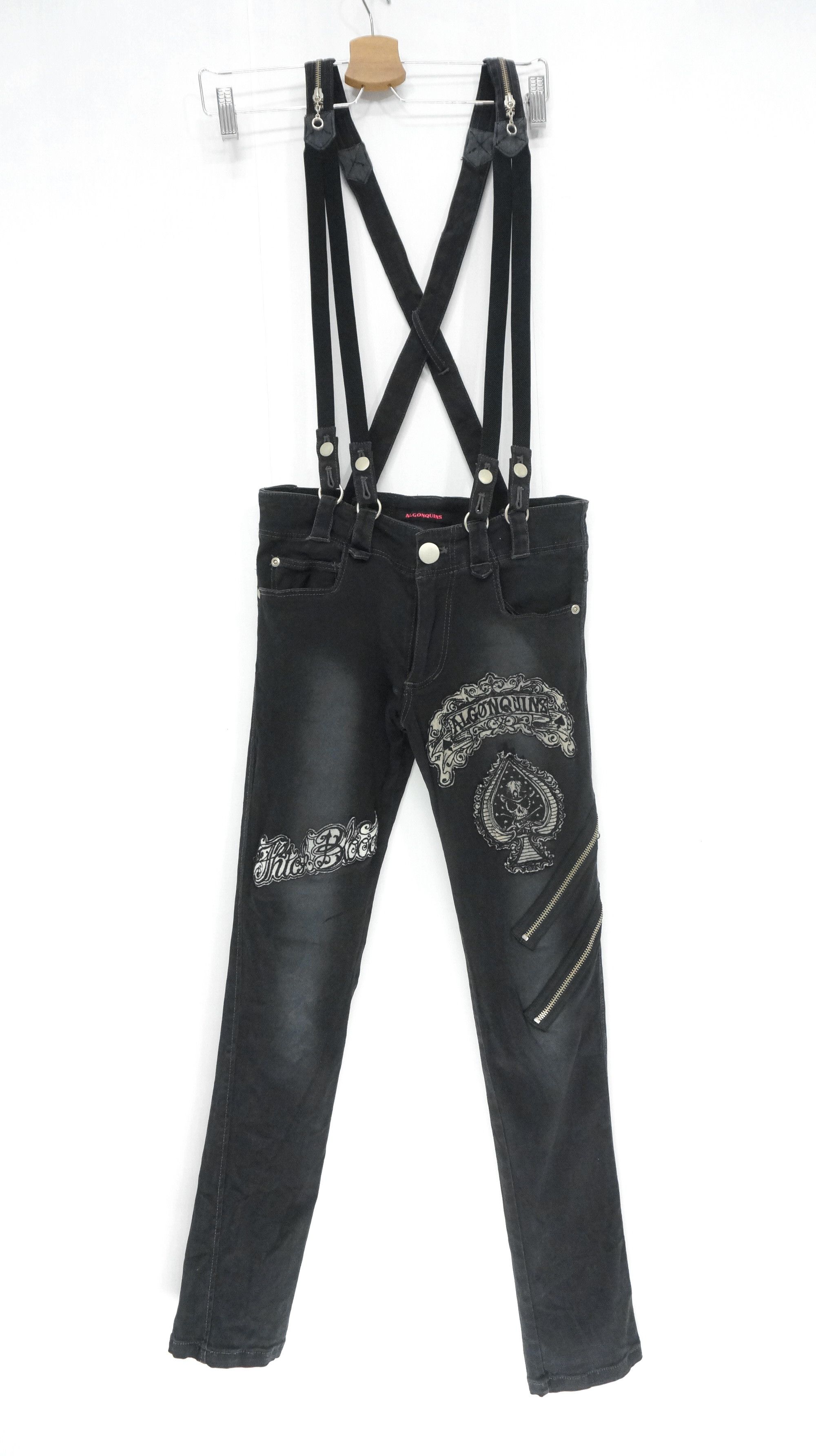 Rare 🔥 ALGONQUINS Punk Women Skinny Suspender pants