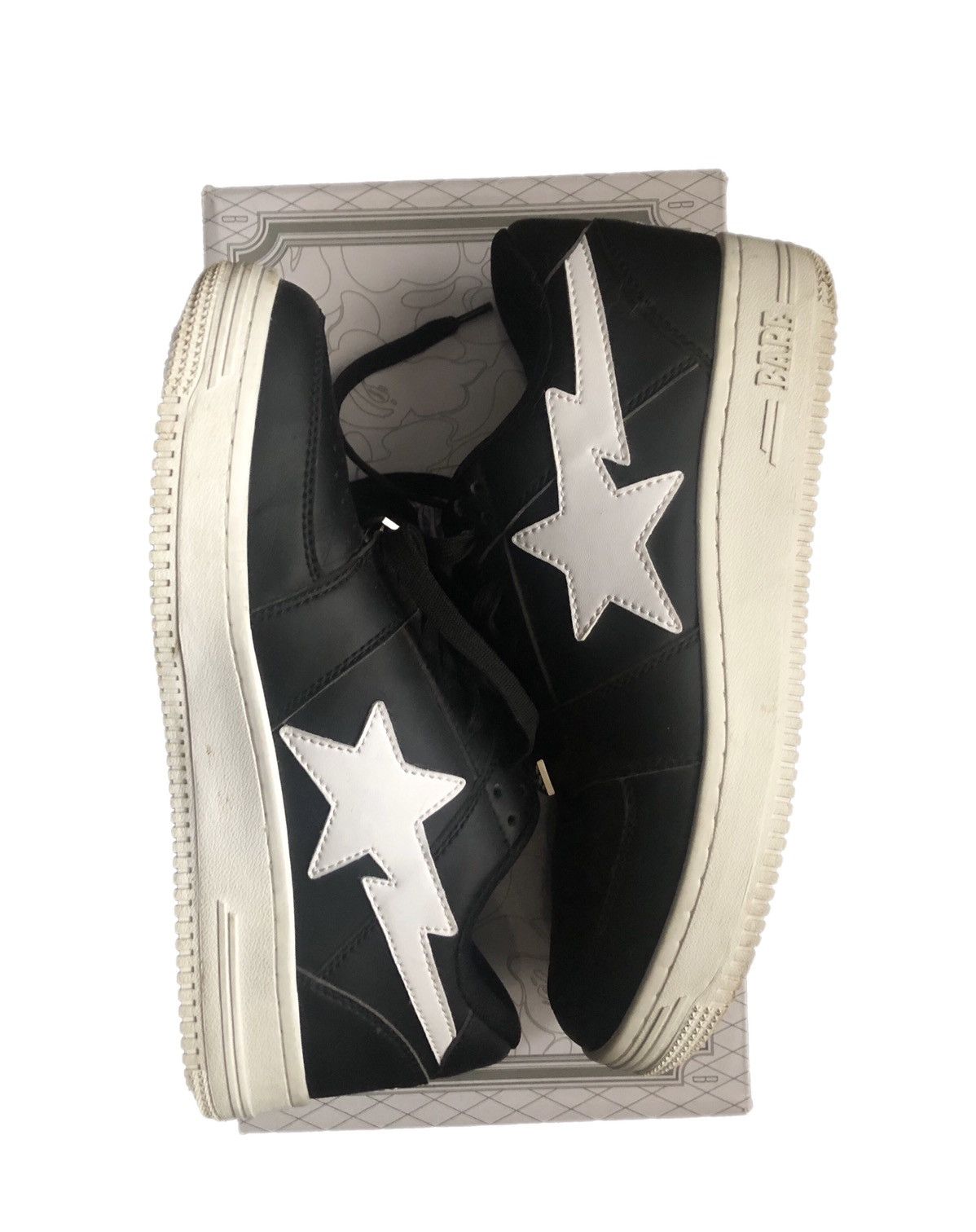Bapesta Sneaker Dull Leather Black Size 9