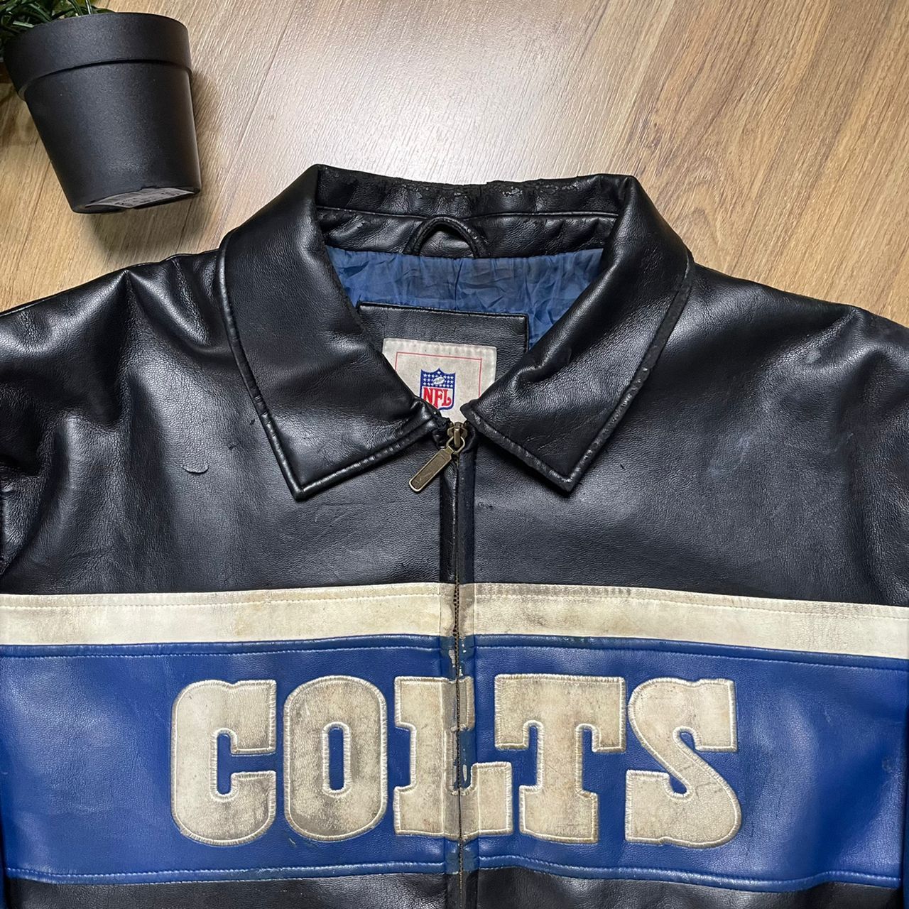 90s Vintage NFL COLTS レザージャケット Vintage 90's Leather Jacket Colts NFL National Football