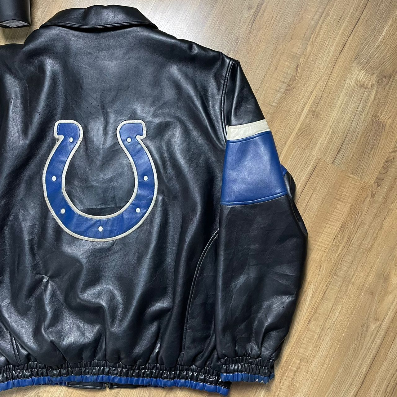 Vintage 90's Leather Jacket Colts NFL National Football