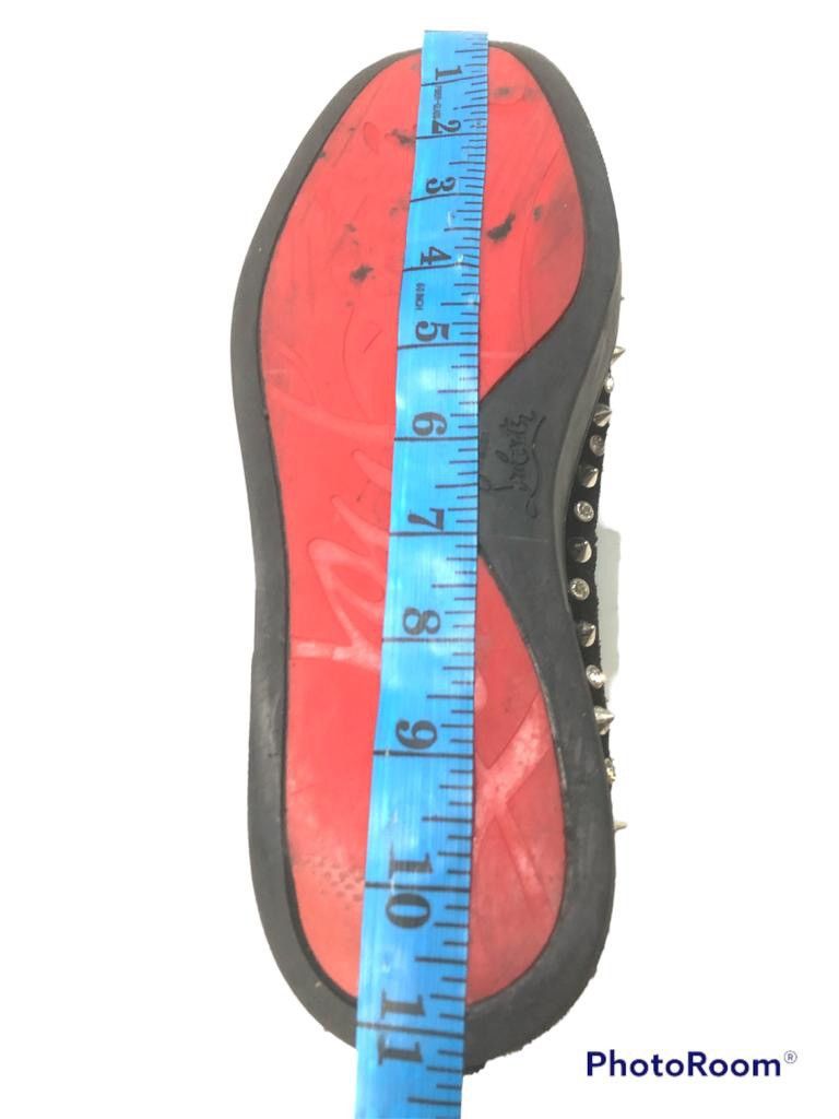 Christian Louboutin Men's Black Pik Boat Studded Suede Sneakers. Size US 8 / EU 41 - 9 Thumbnail