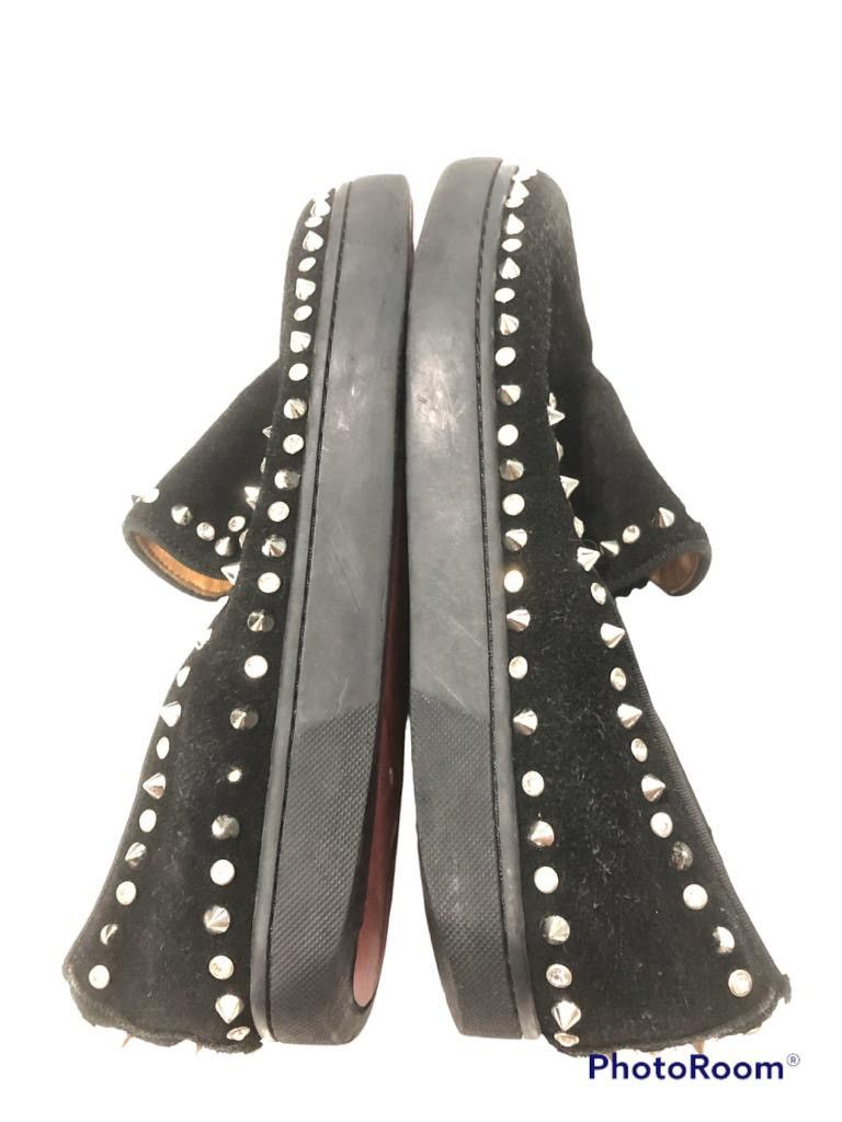 Christian Louboutin Men's Black Pik Boat Studded Suede Sneakers. Size US 8 / EU 41 - 8 Thumbnail