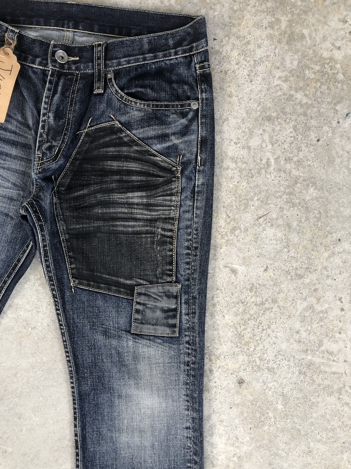 Michel Klein Japanese Michel Klein Patchwork Boro Style Distressed Jeans Size US 31 - 5 Thumbnail