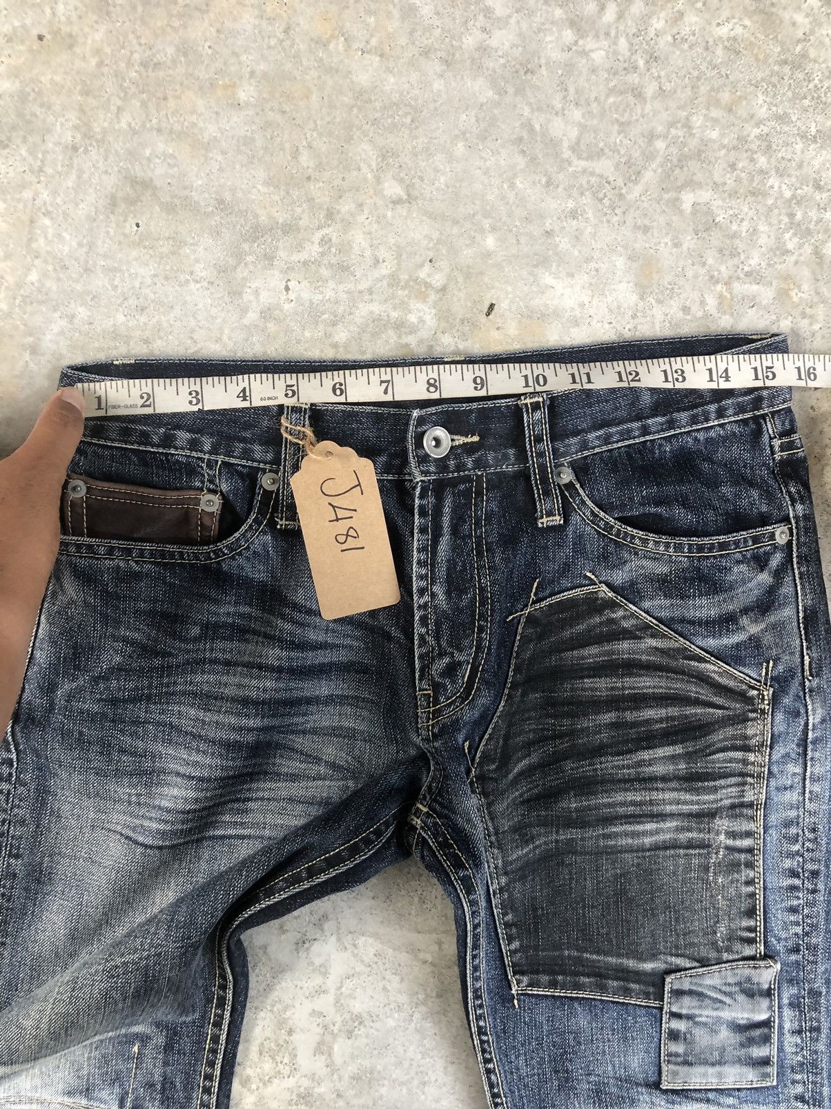 Michel Klein Japanese Michel Klein Patchwork Boro Style Distressed Jeans Size US 31 - 19 Thumbnail