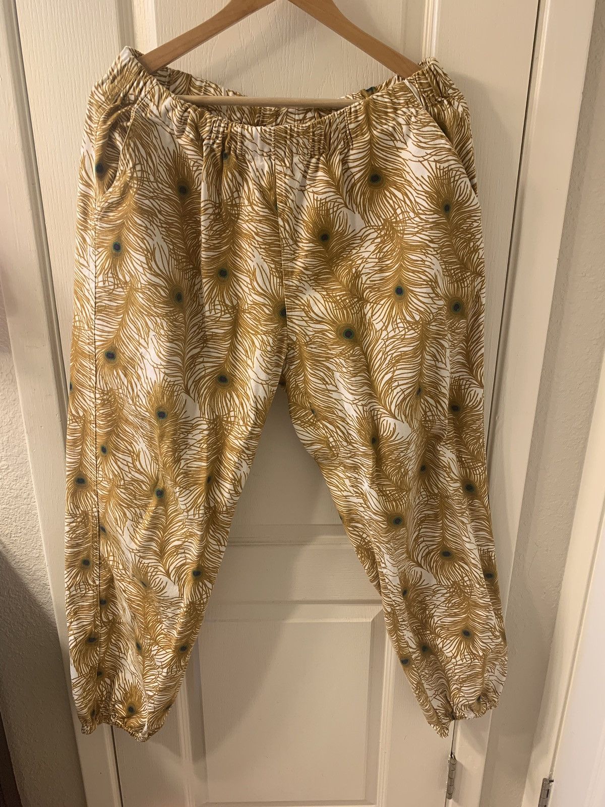 image of Supreme Yellow Peacock Pants, Men's (Size 32)