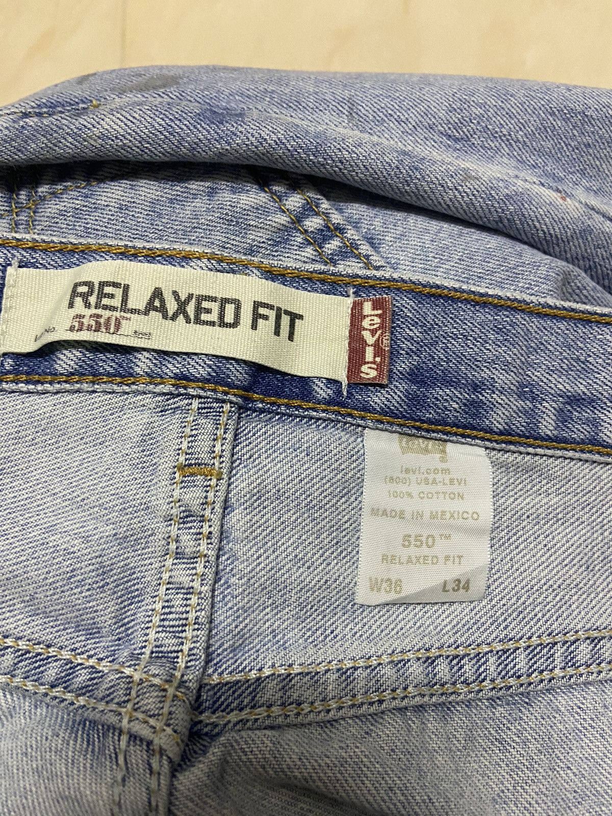 Levi's Vintage 550 Levis Jeans Denim White Blue W36 Size US 36 / EU 52 - 11 Thumbnail