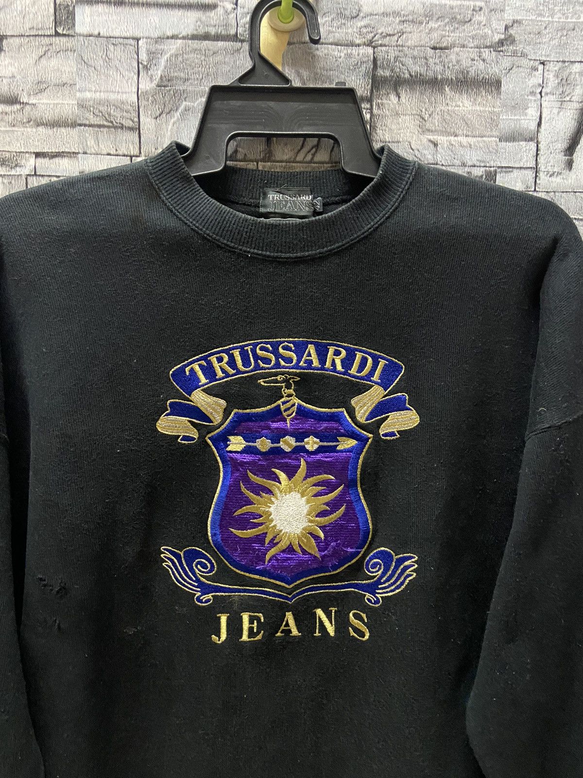 Trussardi Vintage Trussardi Jeans sweatshirt logo embroidered 42 fit L Size US L / EU 52-54 / 3 - 2 Thumbnail