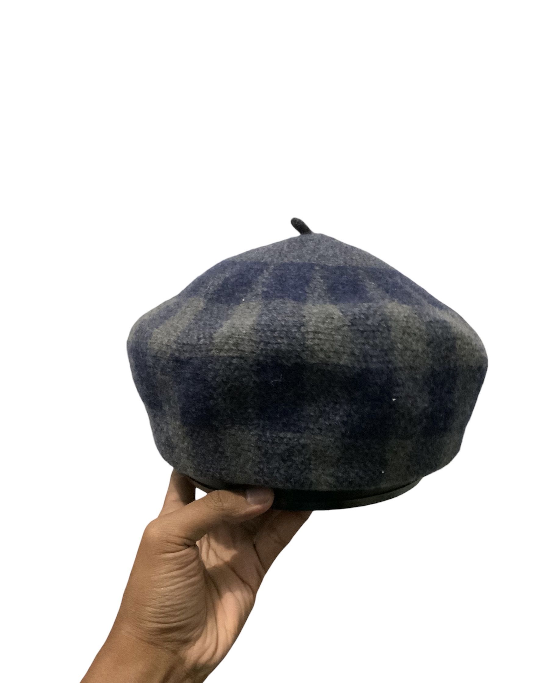 image of Archival Clothing x Retro Hat Vintage Striped Designer Beret Hat in Dark Purple, Men's