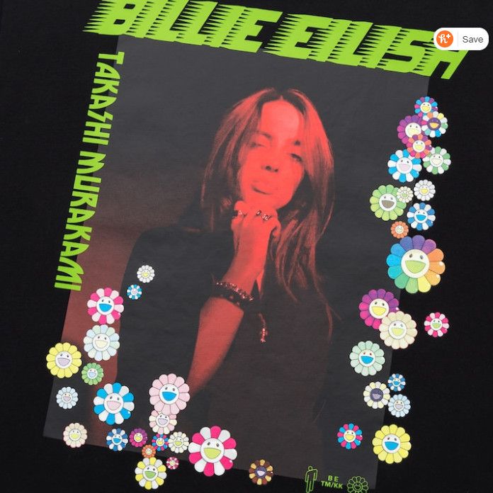 Billie Eilish Large Women's BILLIE EILISH TAKASHI MURAKAMI BLACK T-SHIRT Size L / US 10 / IT 46 - 2 Thumbnail