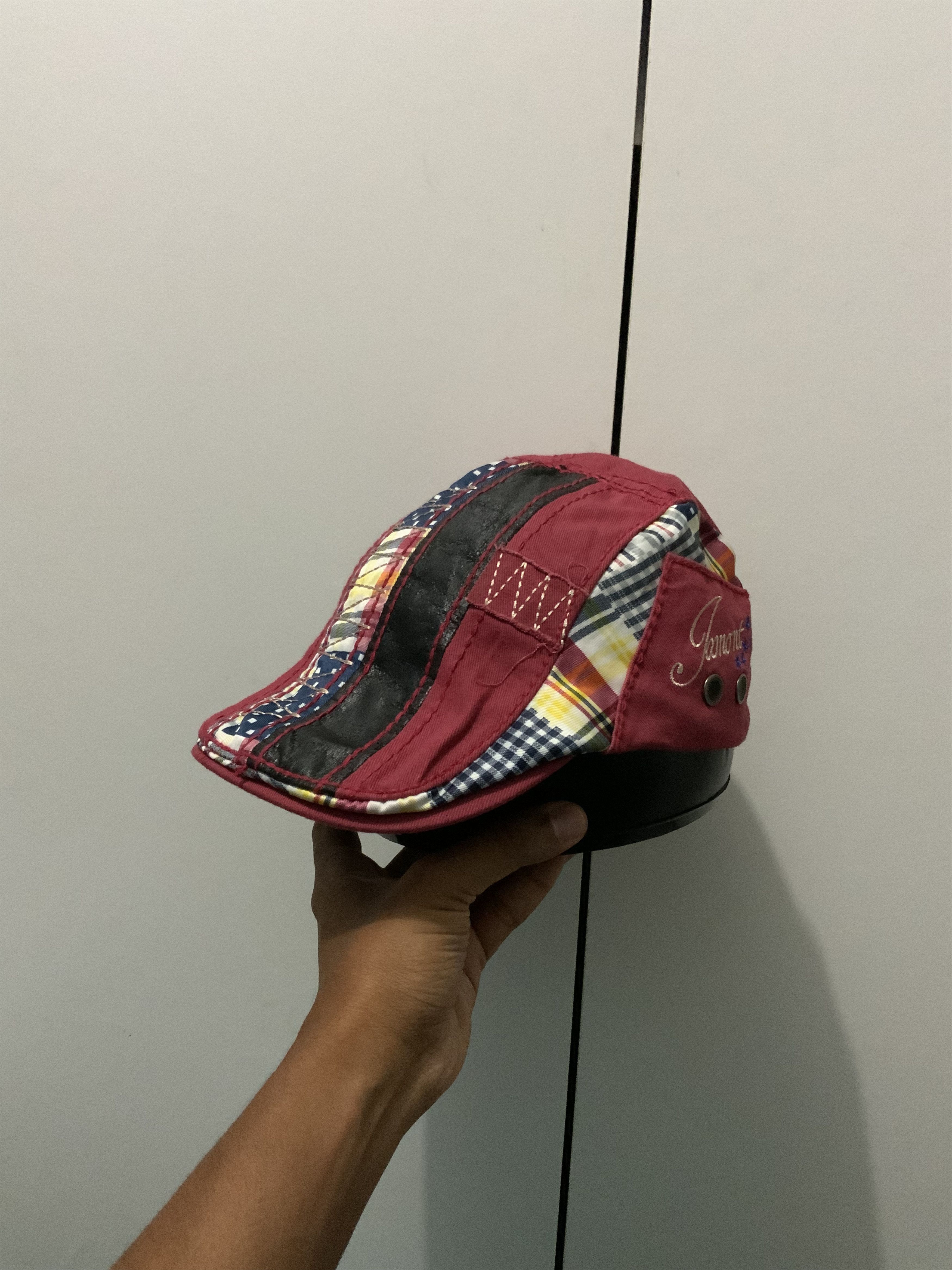 If Six Was Nine Patchwork Boro Sashiko Streetwear Beretta Flat Hat Size ONE SIZE - 3 Thumbnail