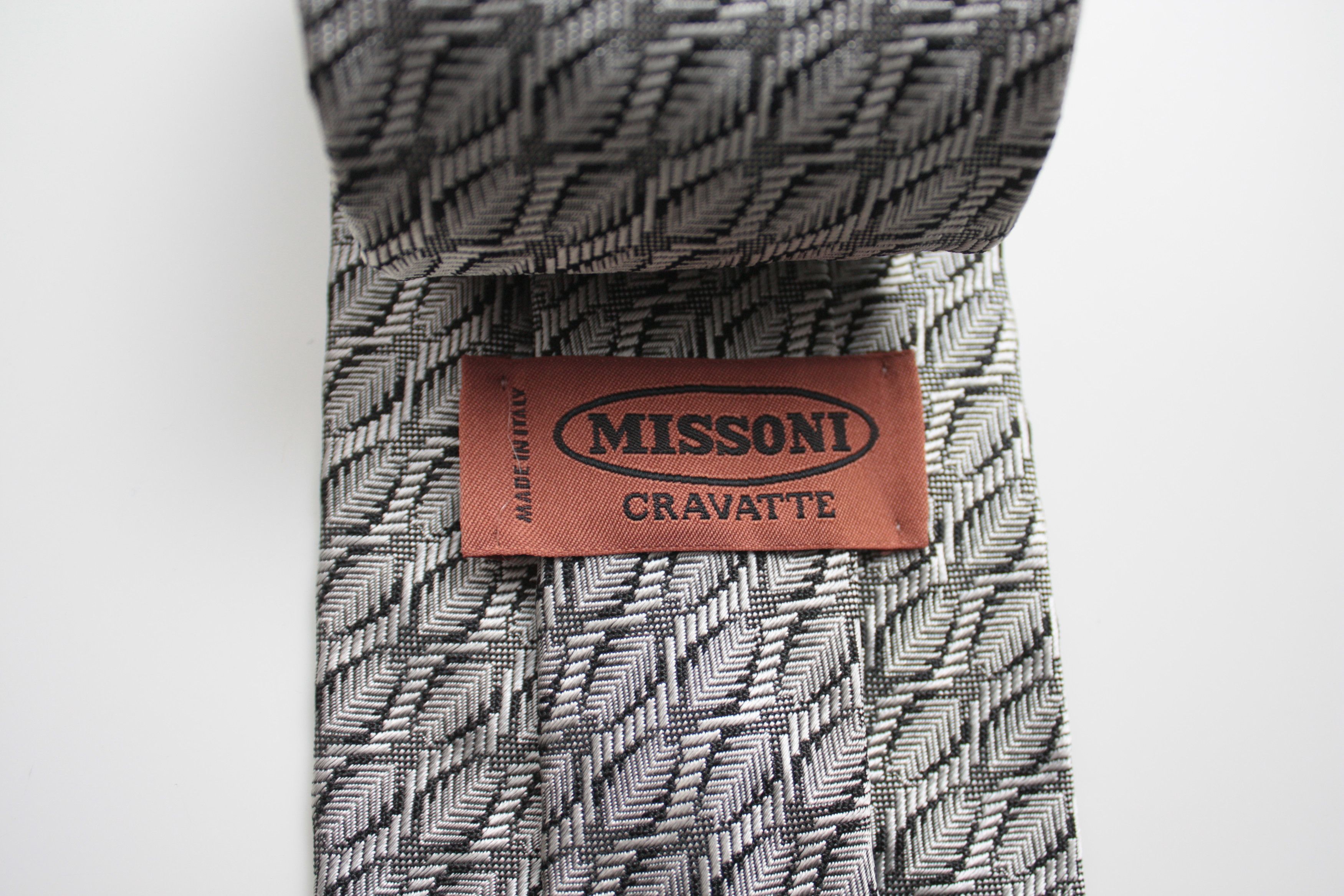 Missoni Missoni Gray Silk Tie Made In Italy Size ONE SIZE - 2 Thumbnail