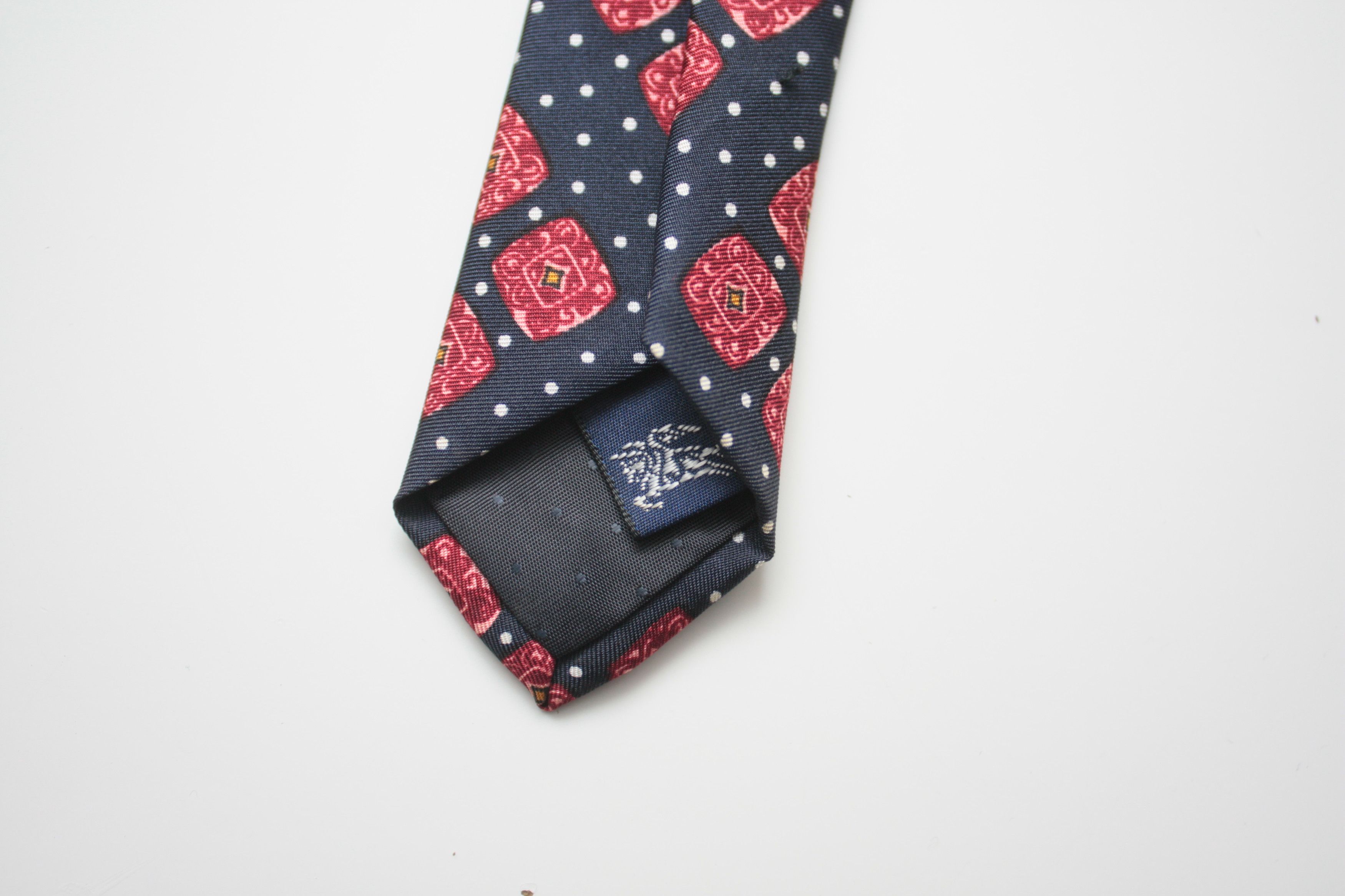 Burberry Burberry's Navy Red Pure Silk Tie Made In Italy Size ONE SIZE - 5 Thumbnail