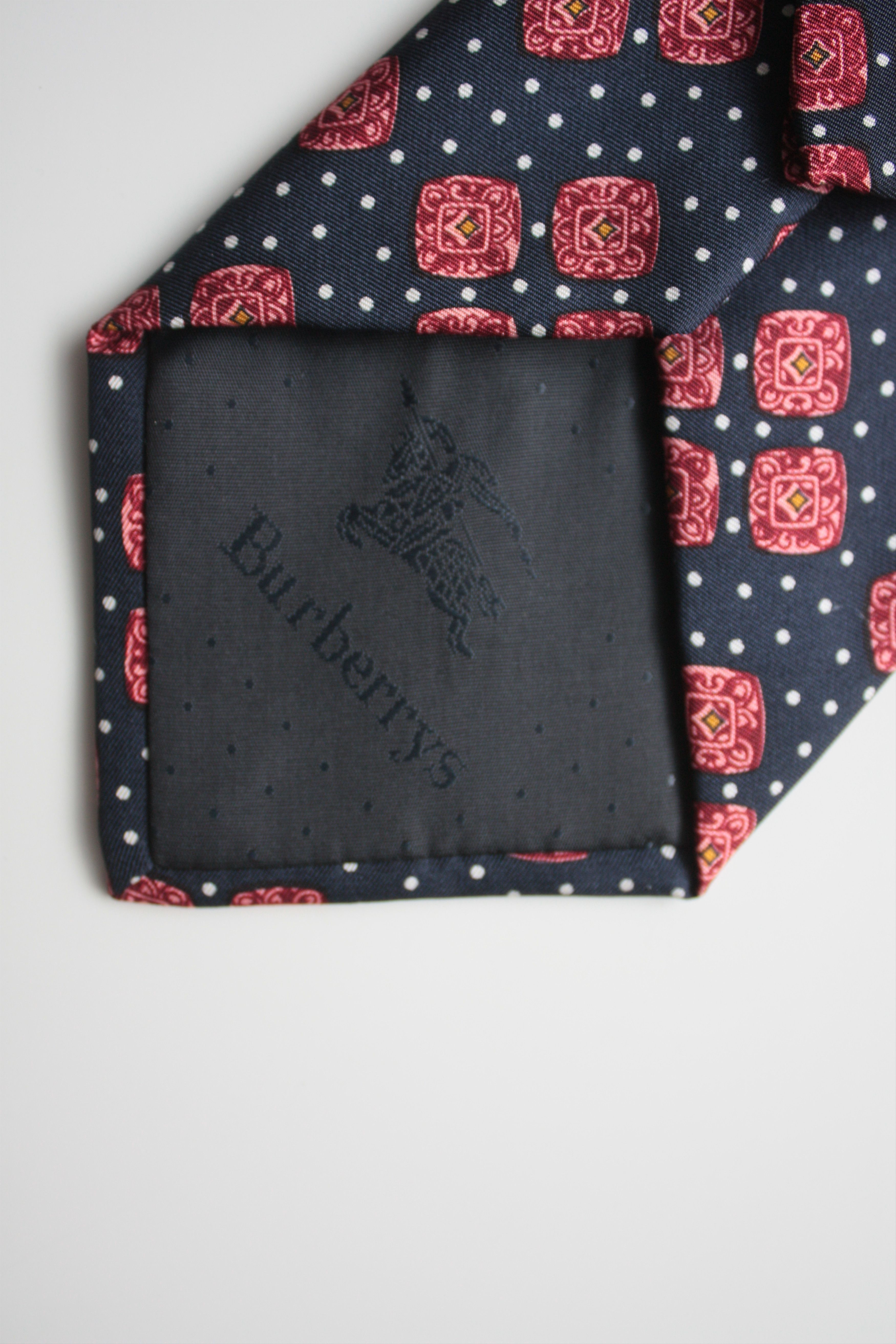 Burberry Burberry's Navy Red Pure Silk Tie Made In Italy Size ONE SIZE - 3 Thumbnail