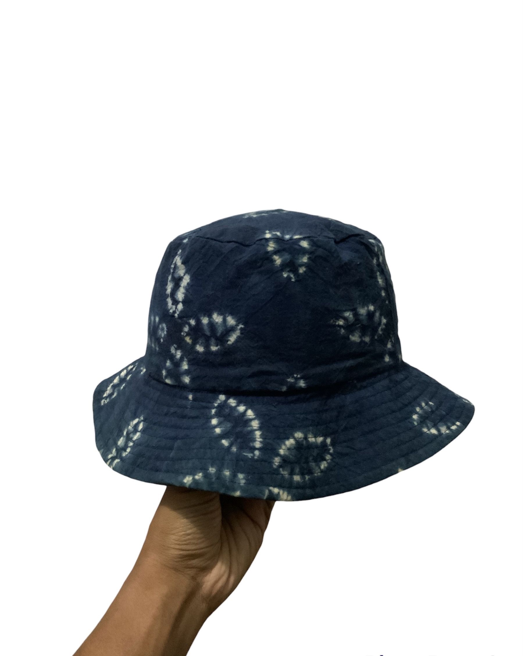 Japanese Brand Handmade Indigo Tie Dye Bucket Hat Size ONE SIZE - 2 Thumbnail