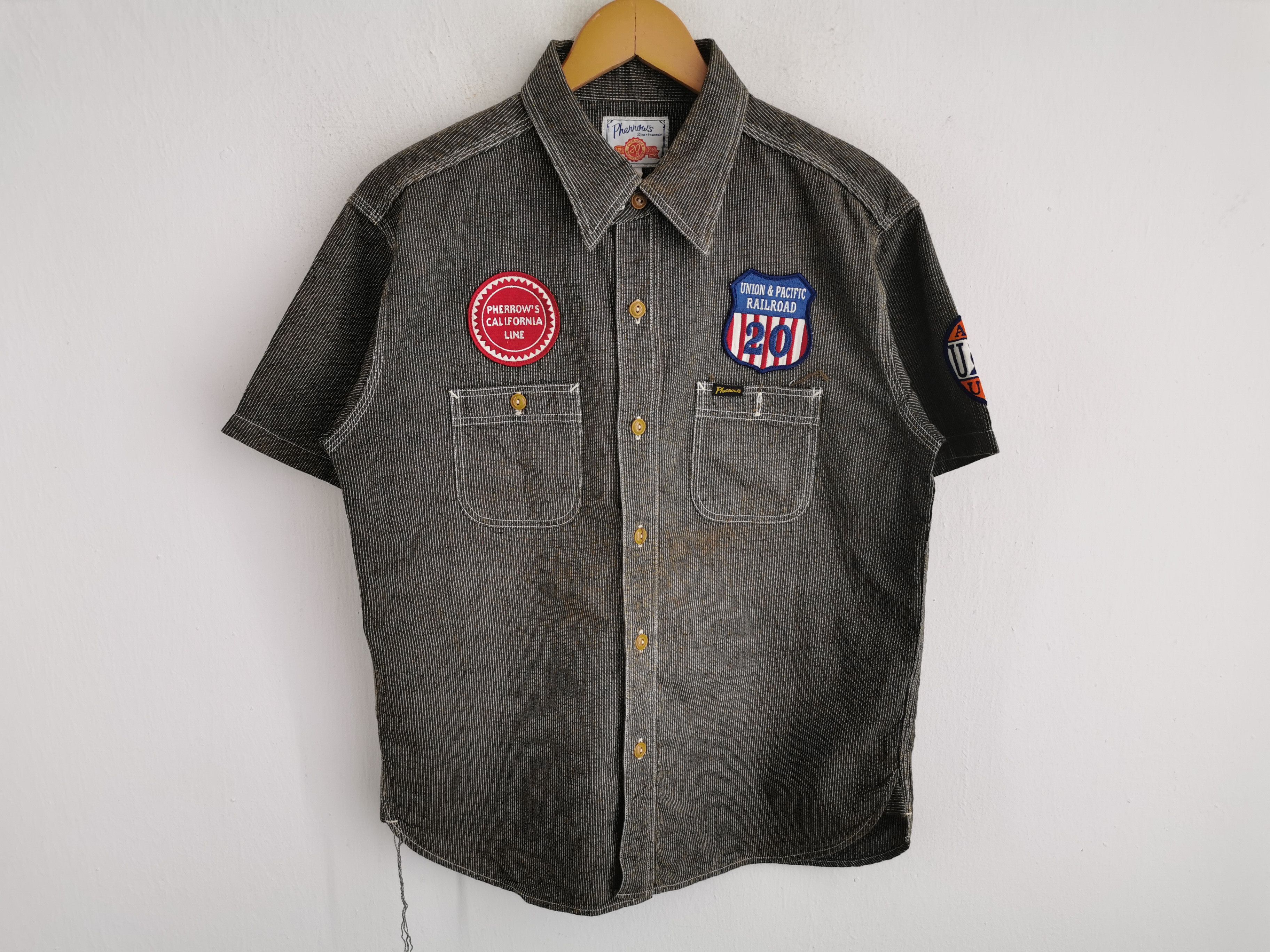 Vintage Pherrow's Striped Button Jeans Shirt Size XL