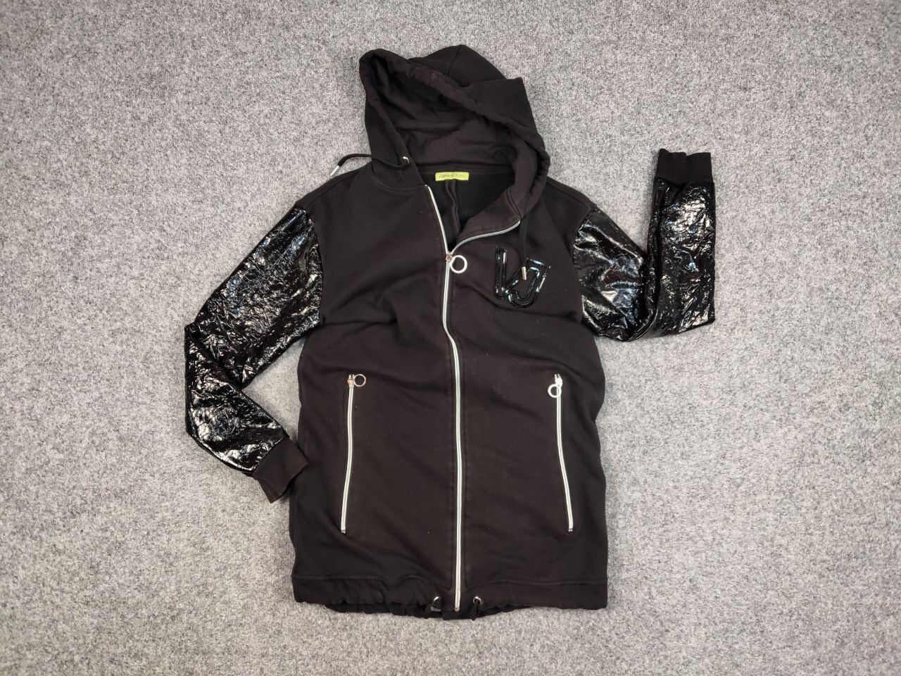 Versace Jeans Couture Versace Jeans Couture Length lacquered Black Hooded Jacket Size US M / EU 48-50 / 2 - 22 Thumbnail