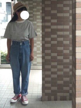 CINOH High Waist Denim Two Front Buttons Point