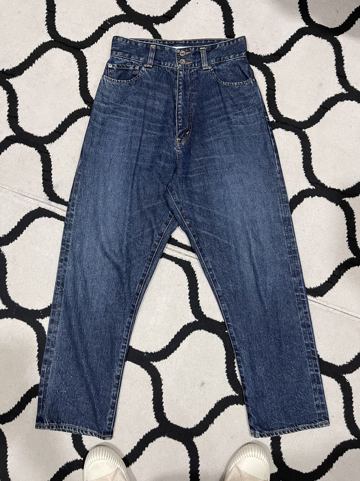 CINOH High Waist Denim Two Front Buttons Point