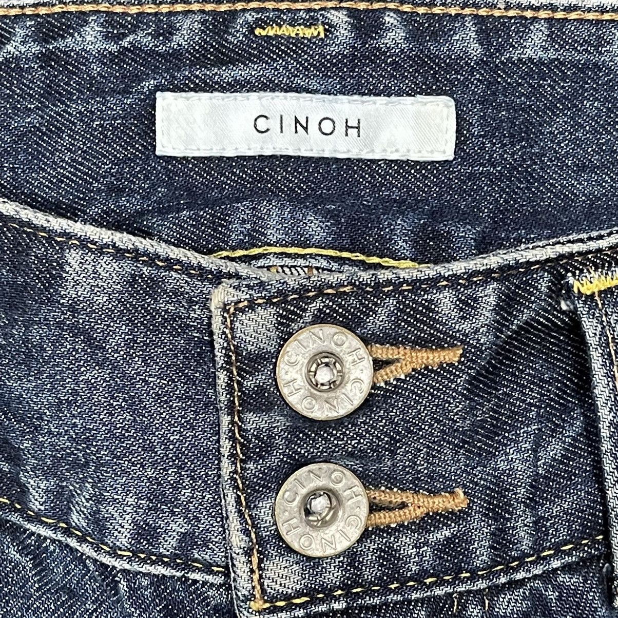 CINOH High Waist Denim Two Front Buttons Point