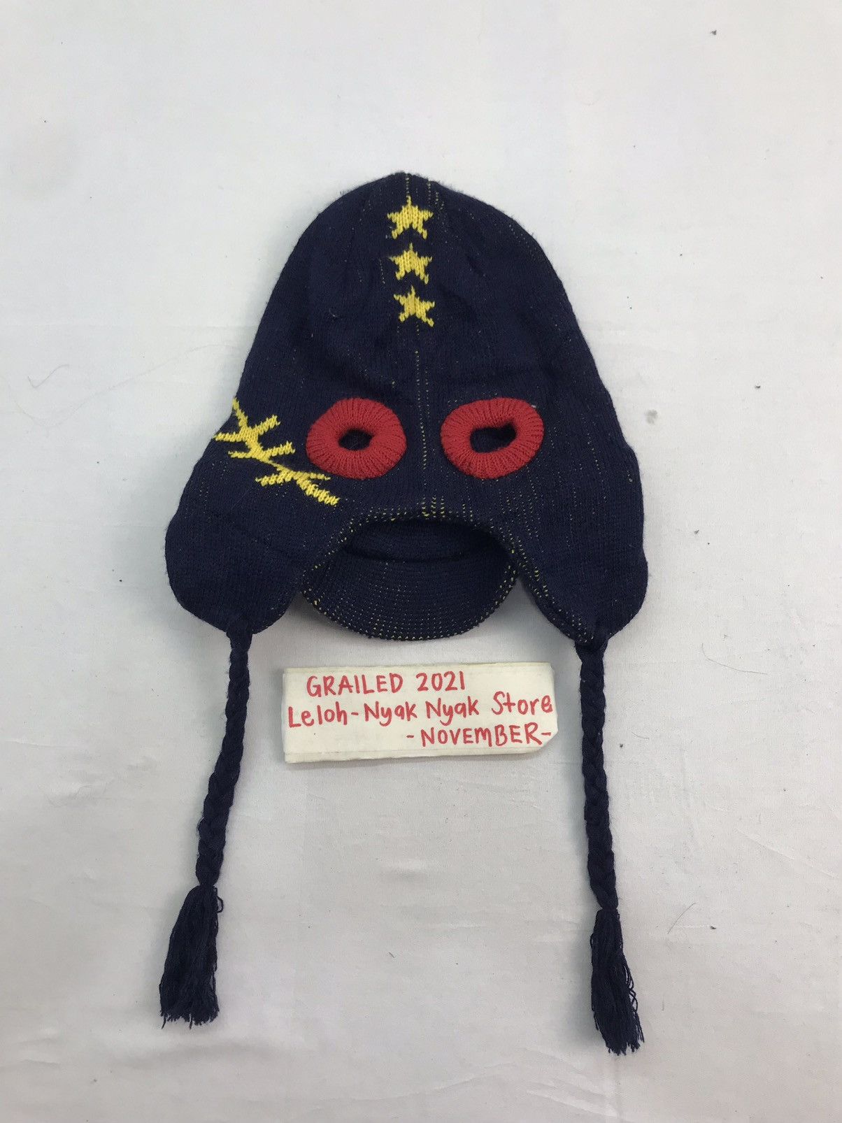 Japanese Brand Rare beani hat face mask roberry half Size ONE SIZE - 1 Thumbnail