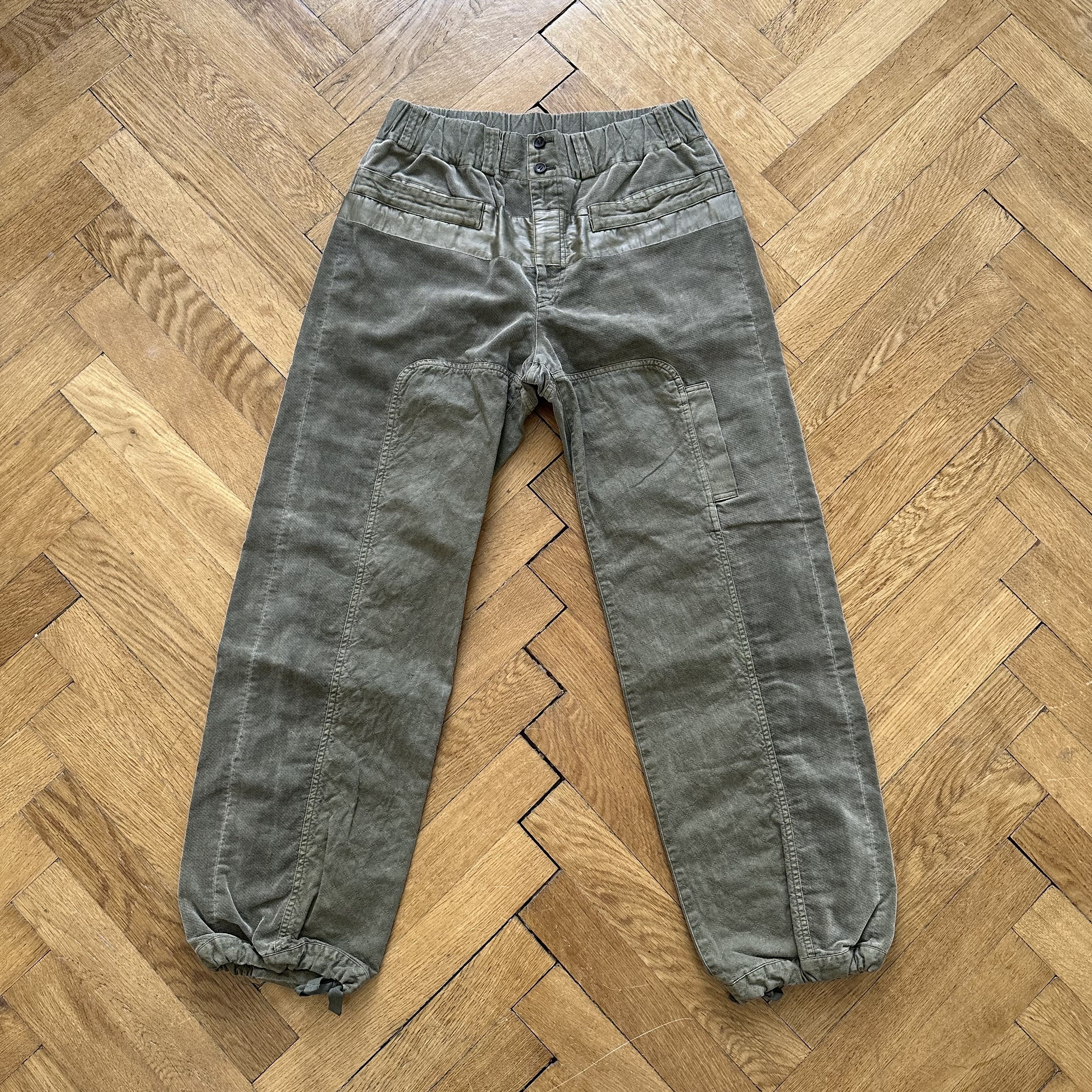 Issey Miyake Washed Green Paneled Pants Size US 33 - 1 Thumbnail