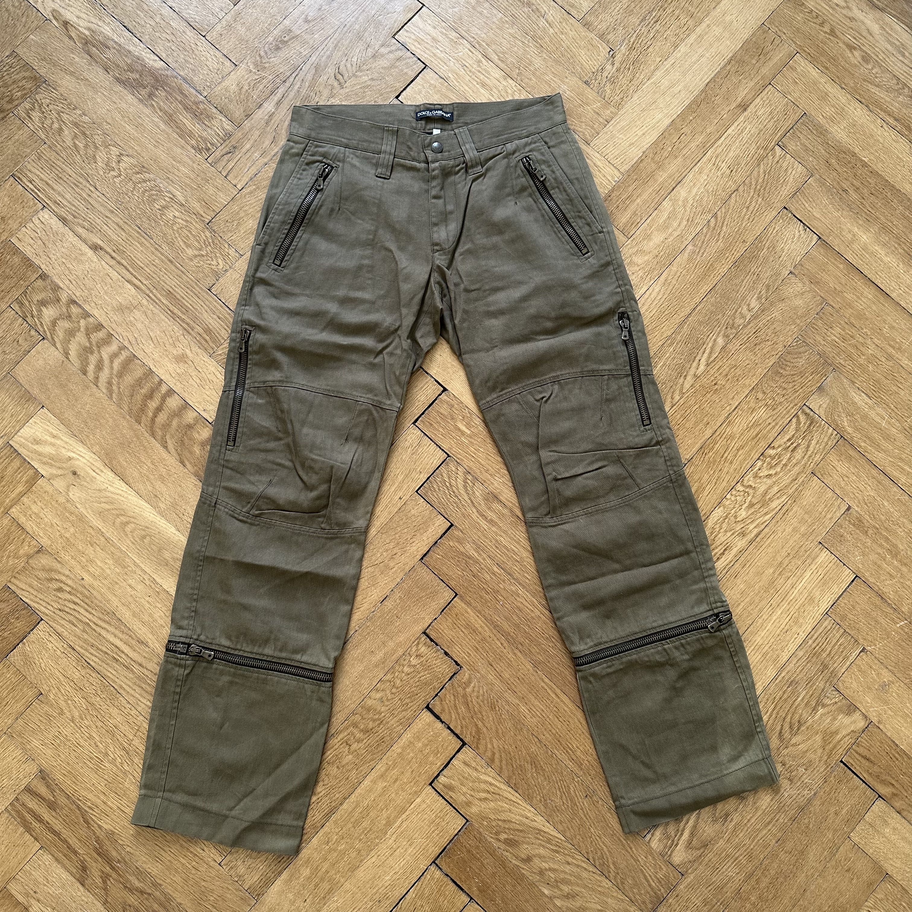 Dolce & Gabbana AW03 Khaki Multizip Cargo Pants Size US 30 / EU 46 - 1 Thumbnail