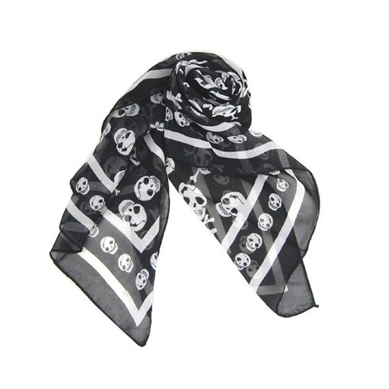 Japanese Brand Skull Scarf Inspired By Alexander Mcqueen Size ONE SIZE - 5 Thumbnail