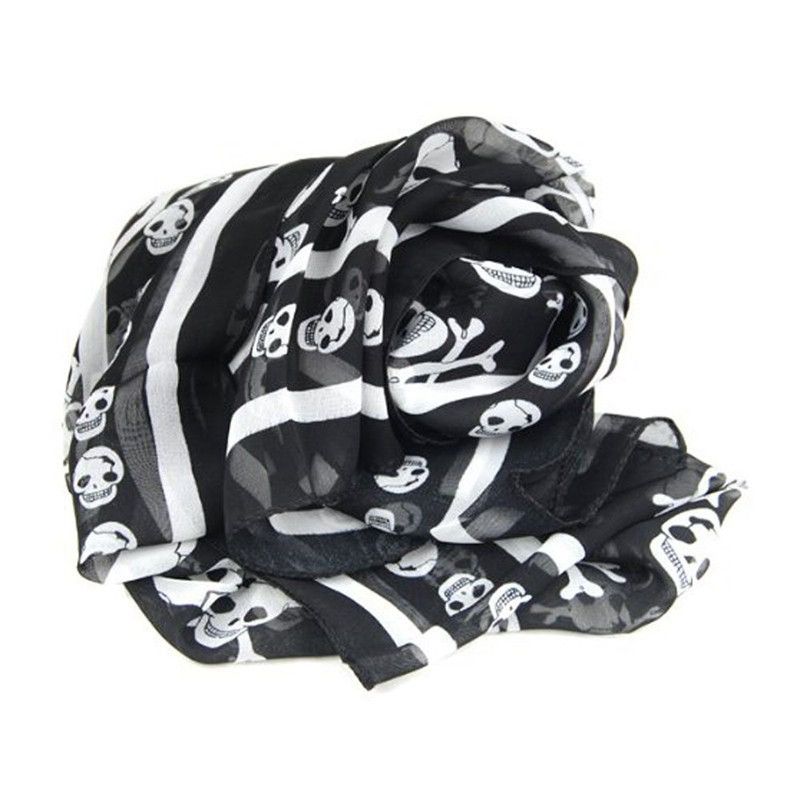 Japanese Brand Skull Scarf Inspired By Alexander Mcqueen Size ONE SIZE - 4 Thumbnail