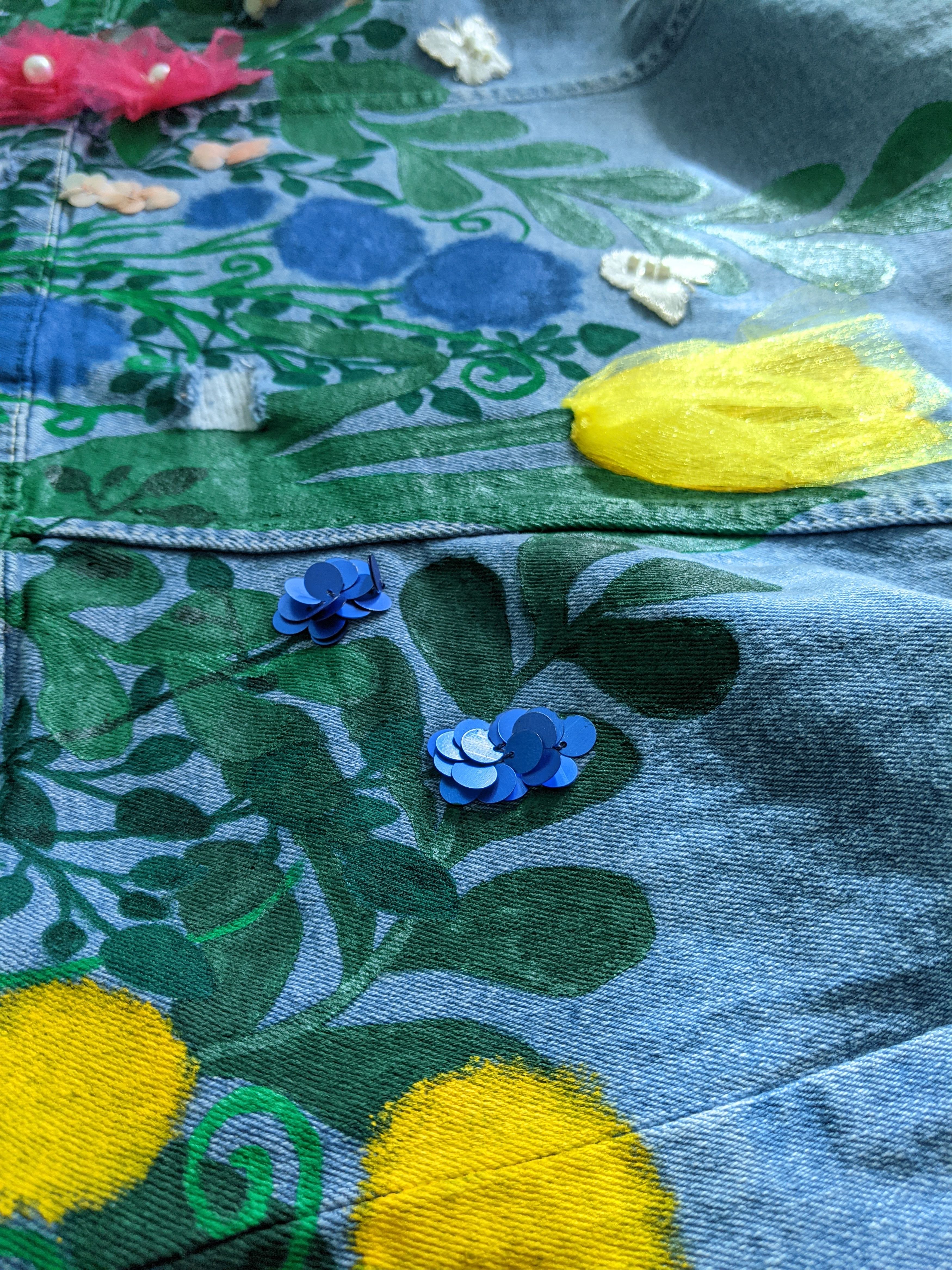 Handmade Handmade jacket 'Flower jungle' (available in all sizes) Size S / US 4 / IT 40 - 8 Thumbnail